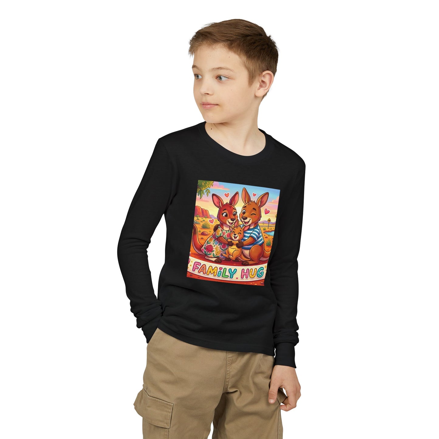 Family Hug Kangaroo Youth Jersey Long Sleeve Tee