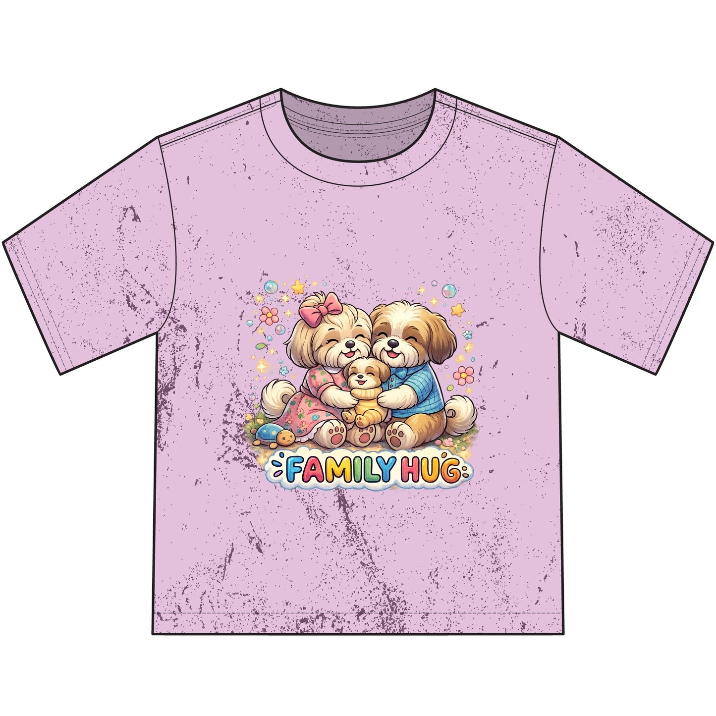 Family Hug Shih Tzu Heavyweight Color Blast Youth T-Shirt