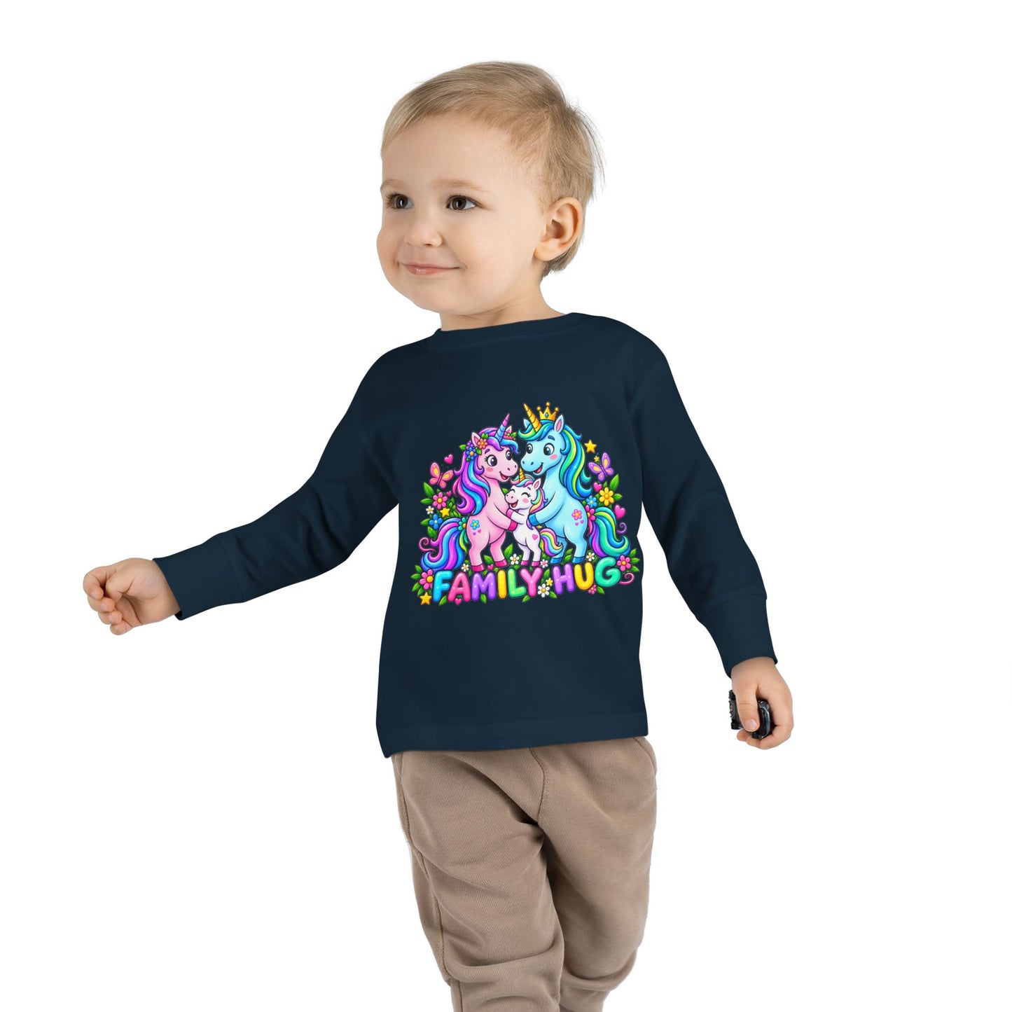 Family Hug Unicorn Toddler Long Sleeve Tee