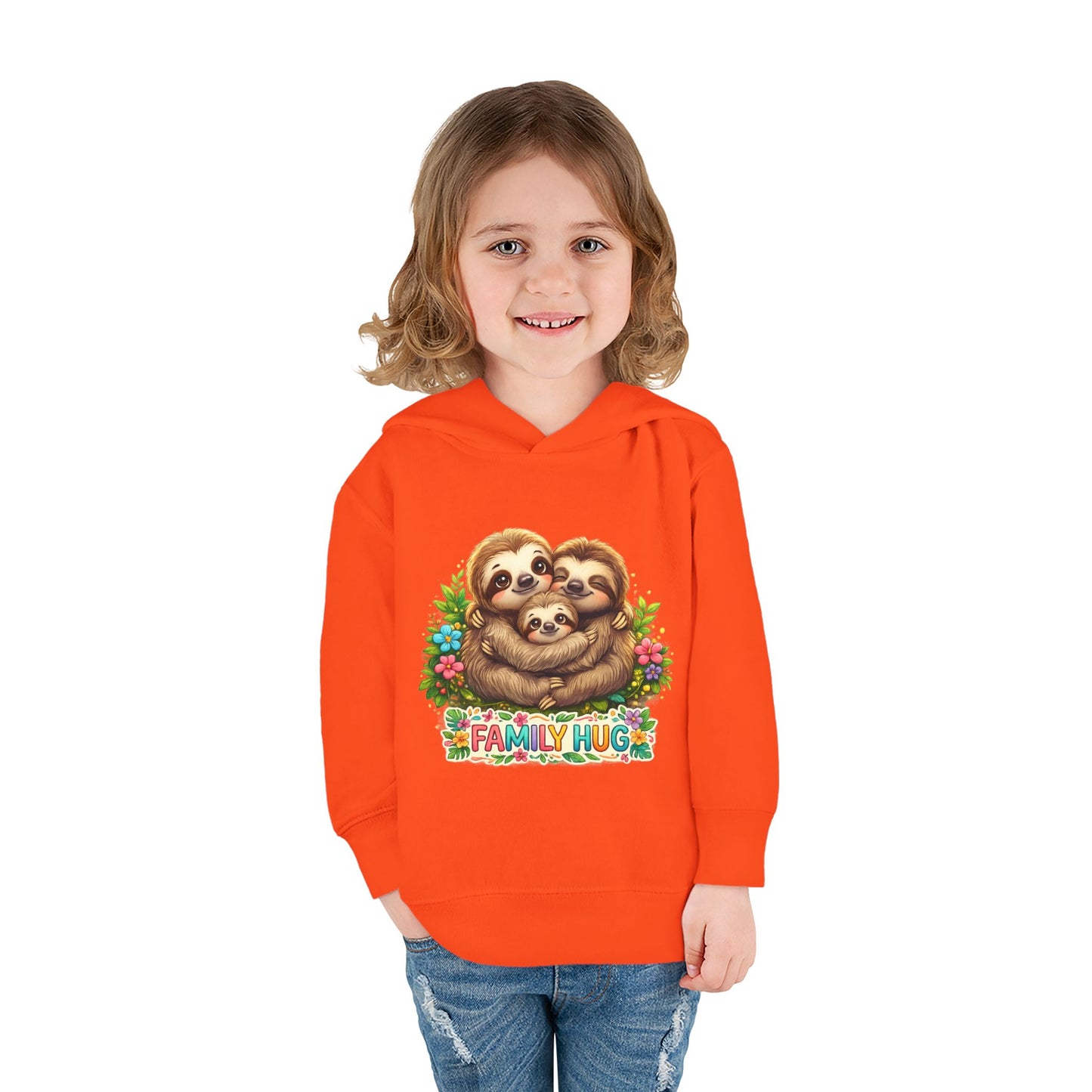 Family Hug Sloth Toddler Pullover Fleece Hoodie