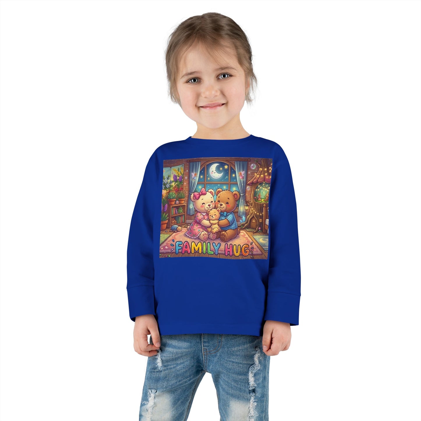 Family Hug Teddy Toddler Long Sleeve Tee
