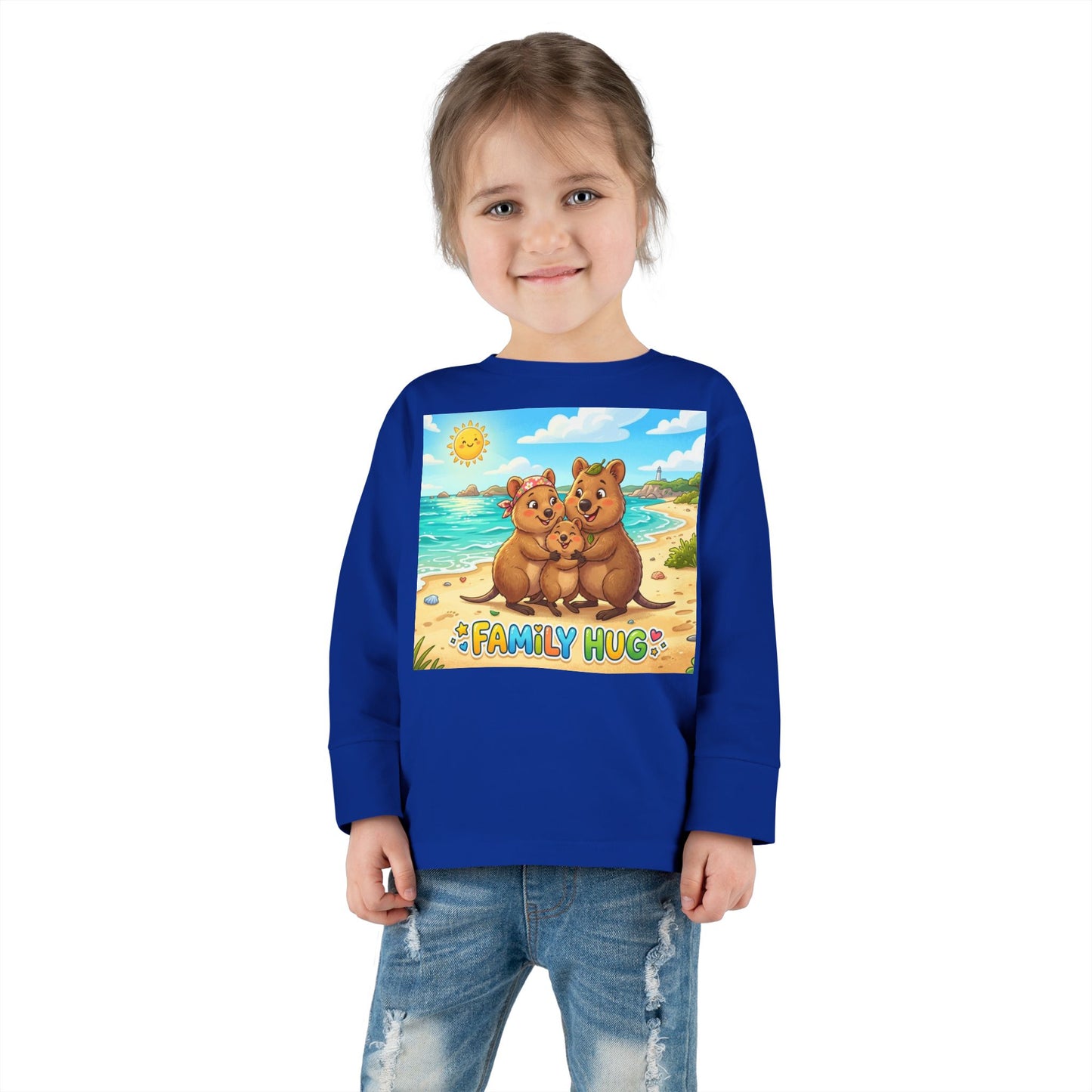 Family Hug Quokka Toddler Long Sleeve Tee