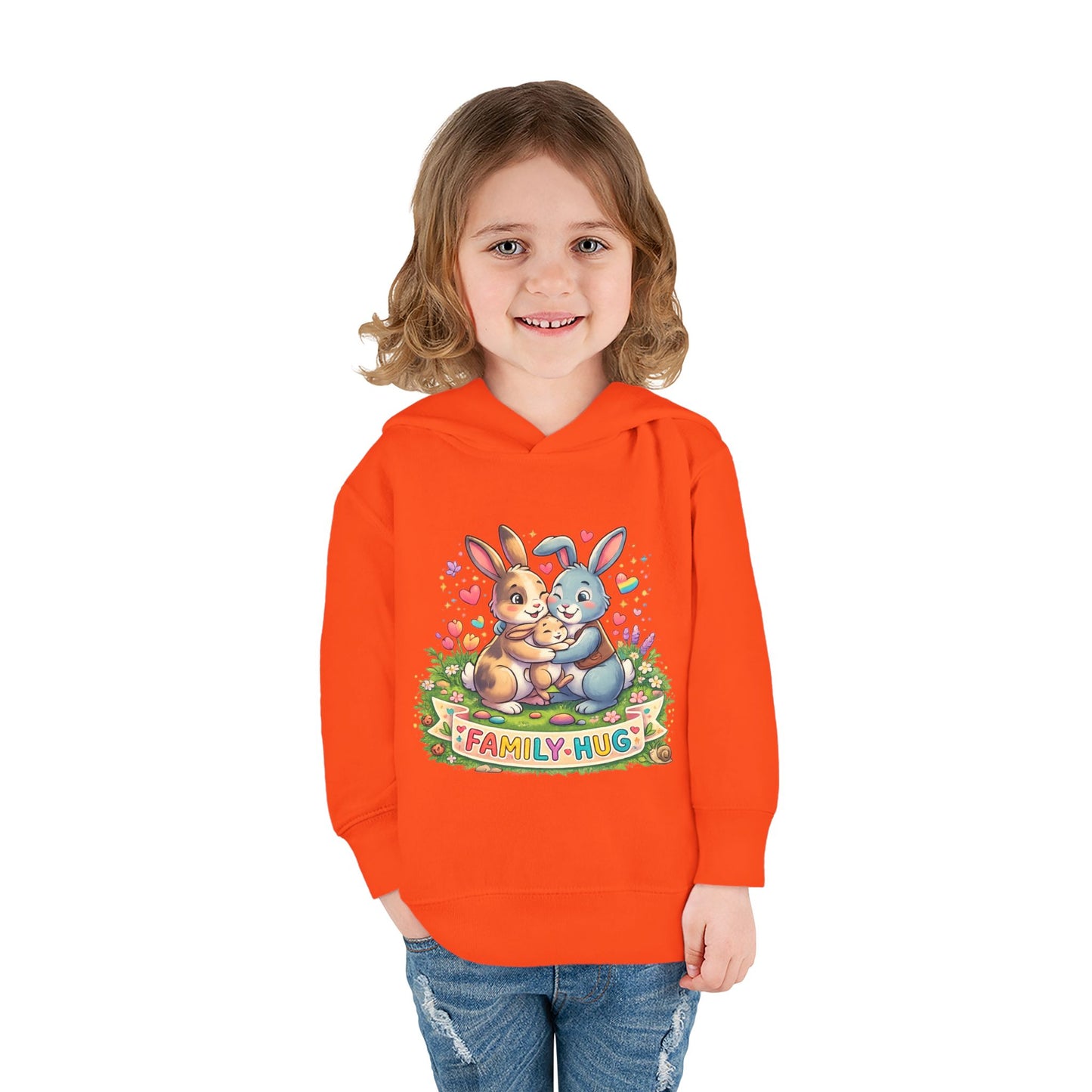 Family Hug Bunny Toddler Pullover Fleece Hoodie