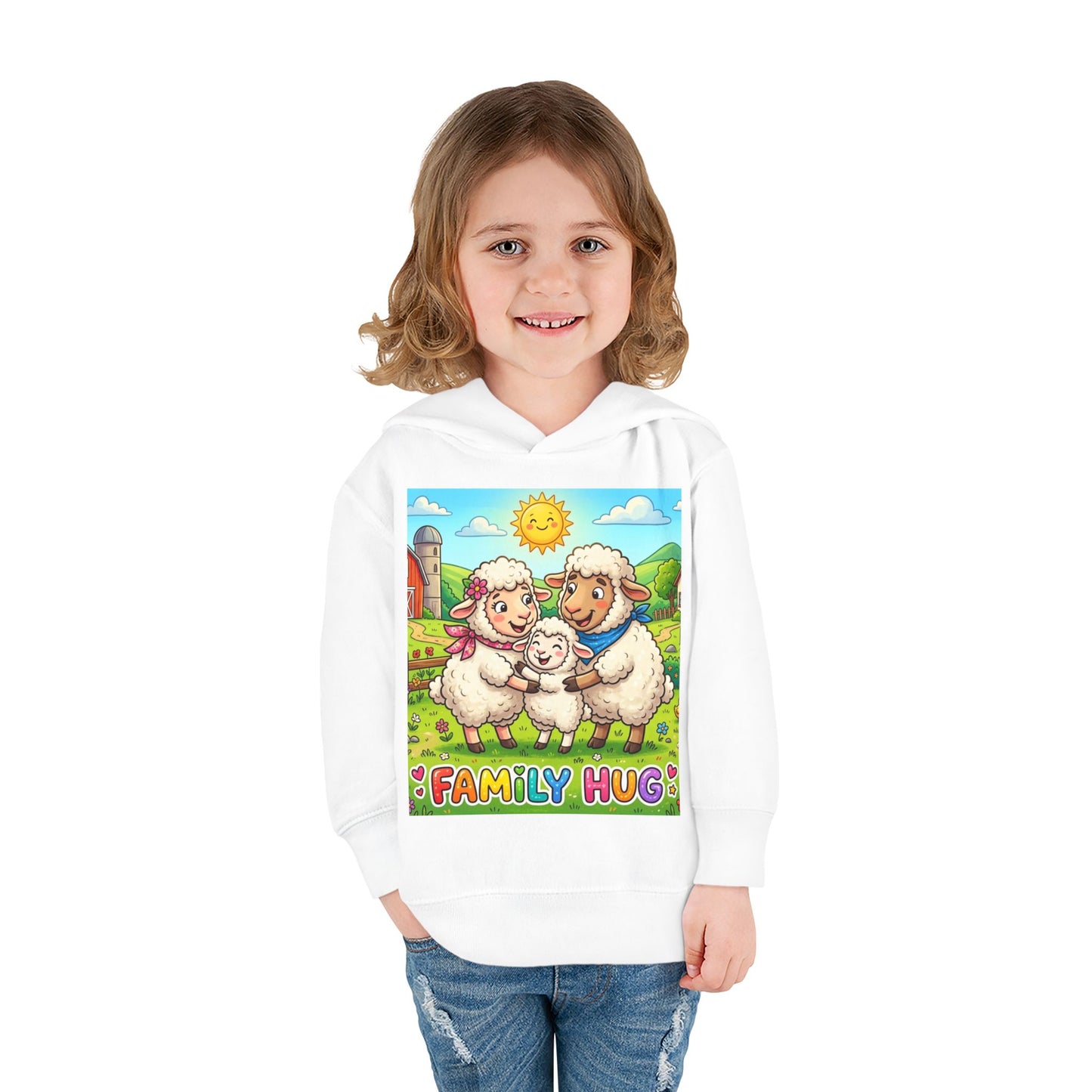 Family Hug Lamb Toddler Pullover Fleece Hoodie