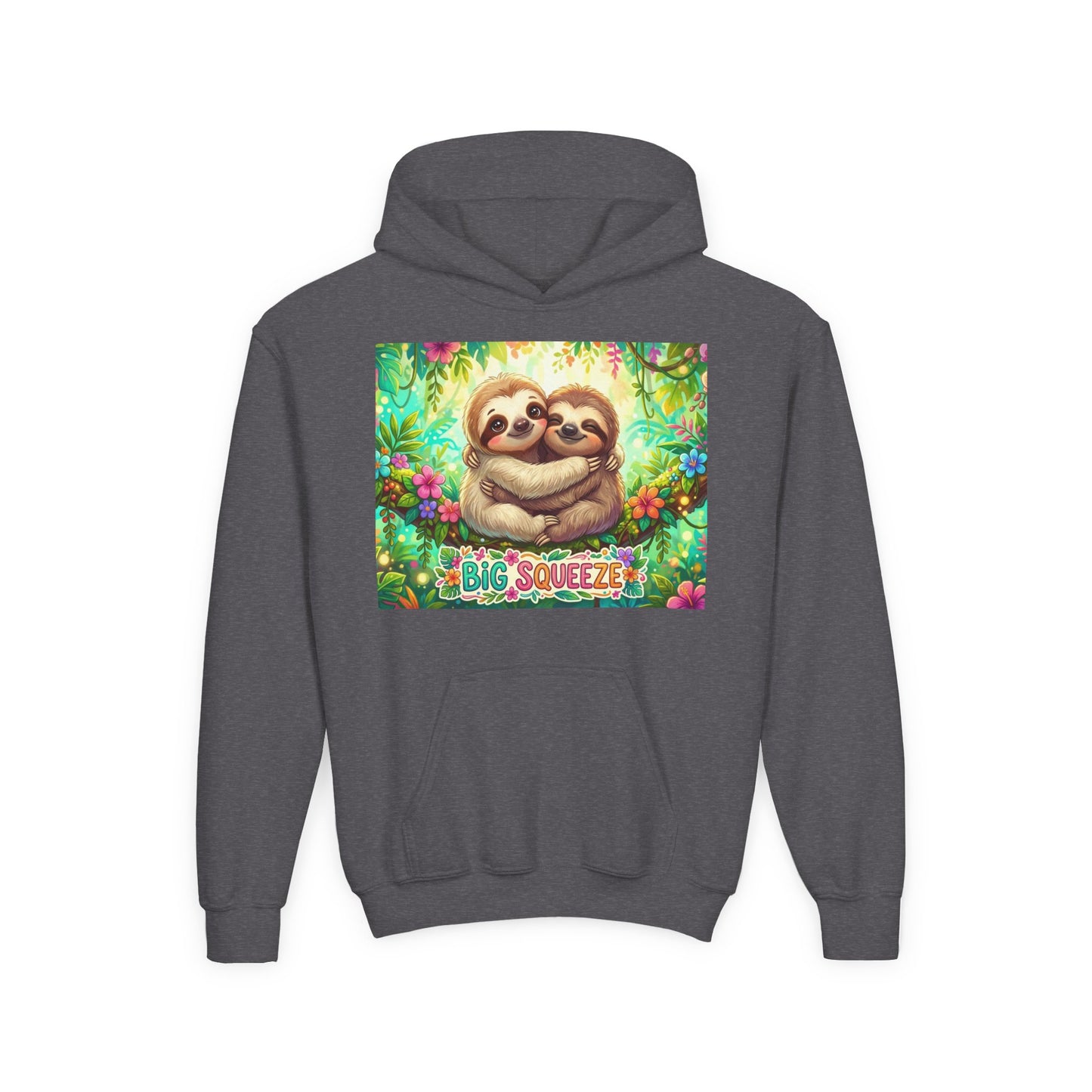 Big Squeeze Sloth Youth Heavy Blend Hooded Sweatshirt