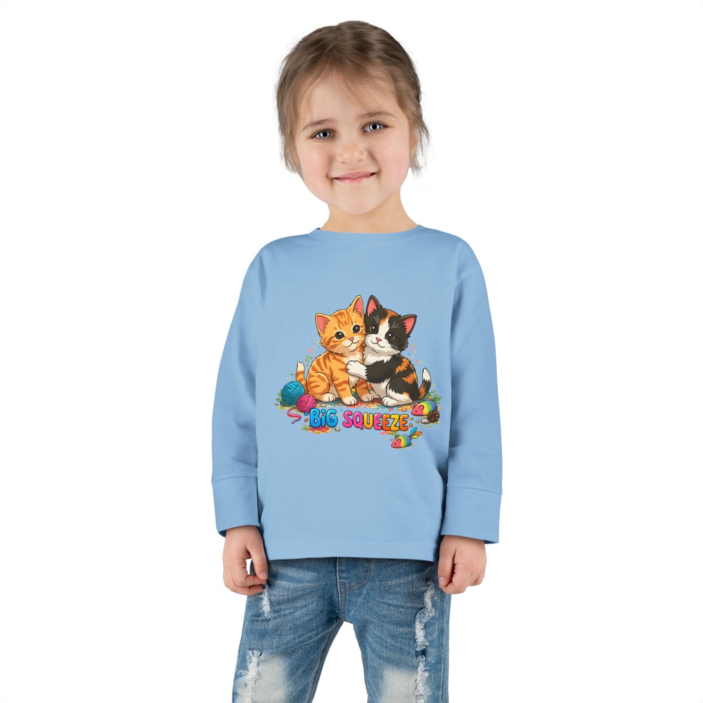 Big Squeeze Kitten Toddler Long Sleeve Tee