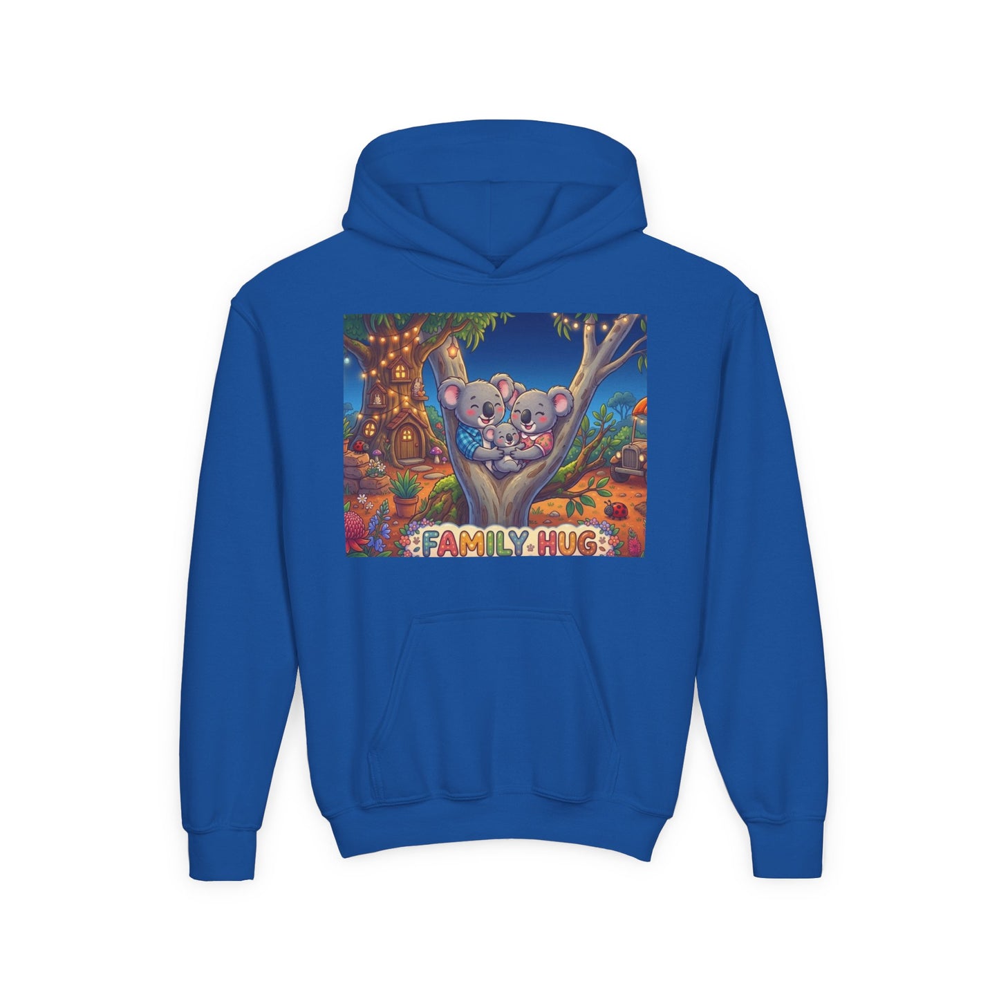 Family Hug Koala Youth Heavy Blend Hooded Sweatshirt