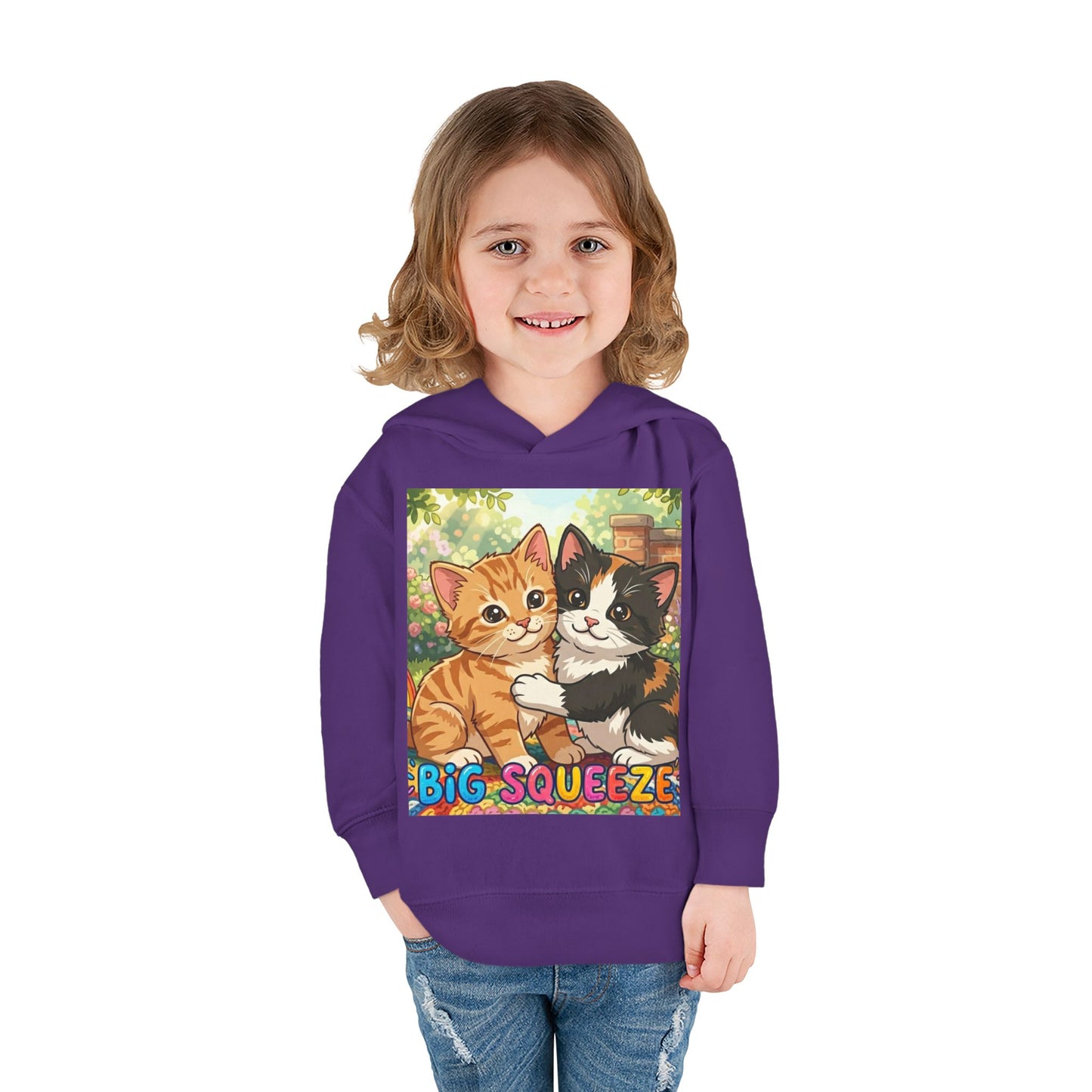Big Squeeze Kitten Toddler Pullover Fleece Hoodie