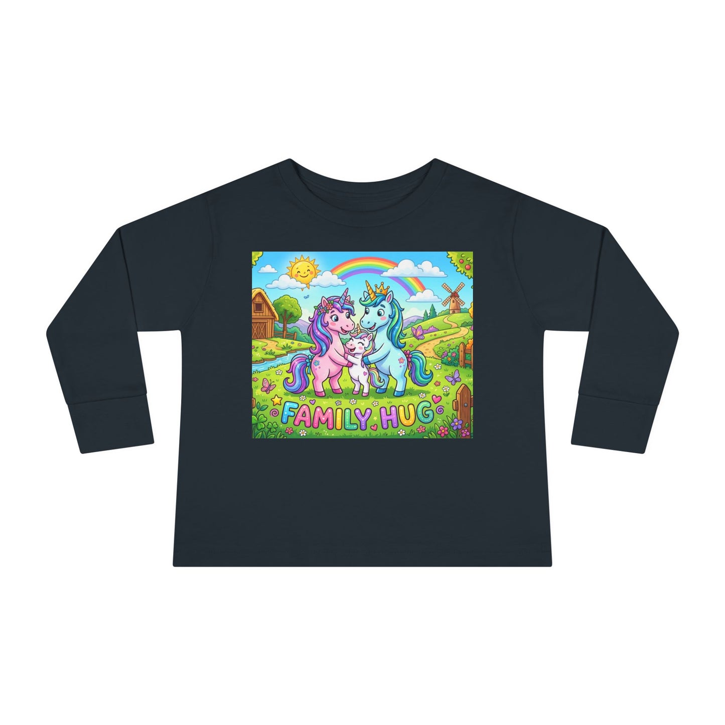 Family Hug Unicorn Toddler Long Sleeve Tee