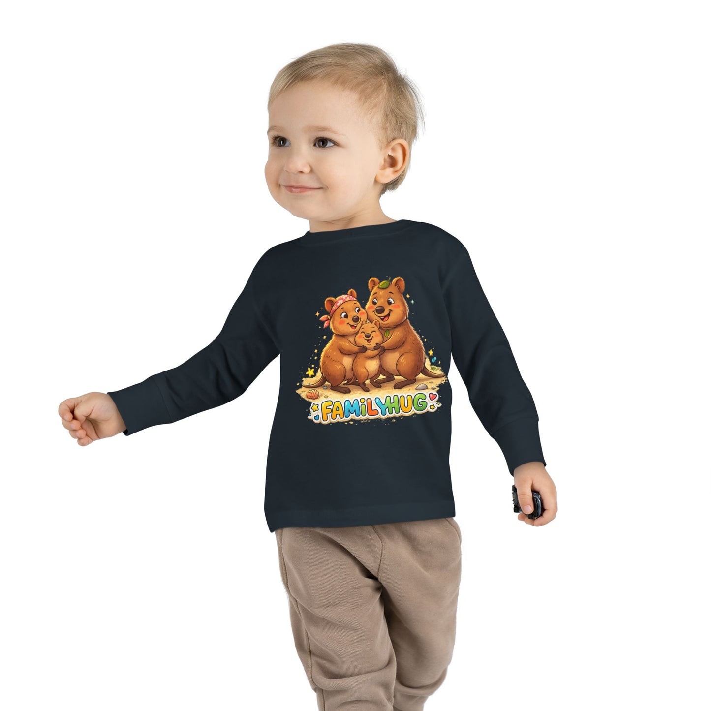 Family Hug Quokka Toddler Long Sleeve Tee