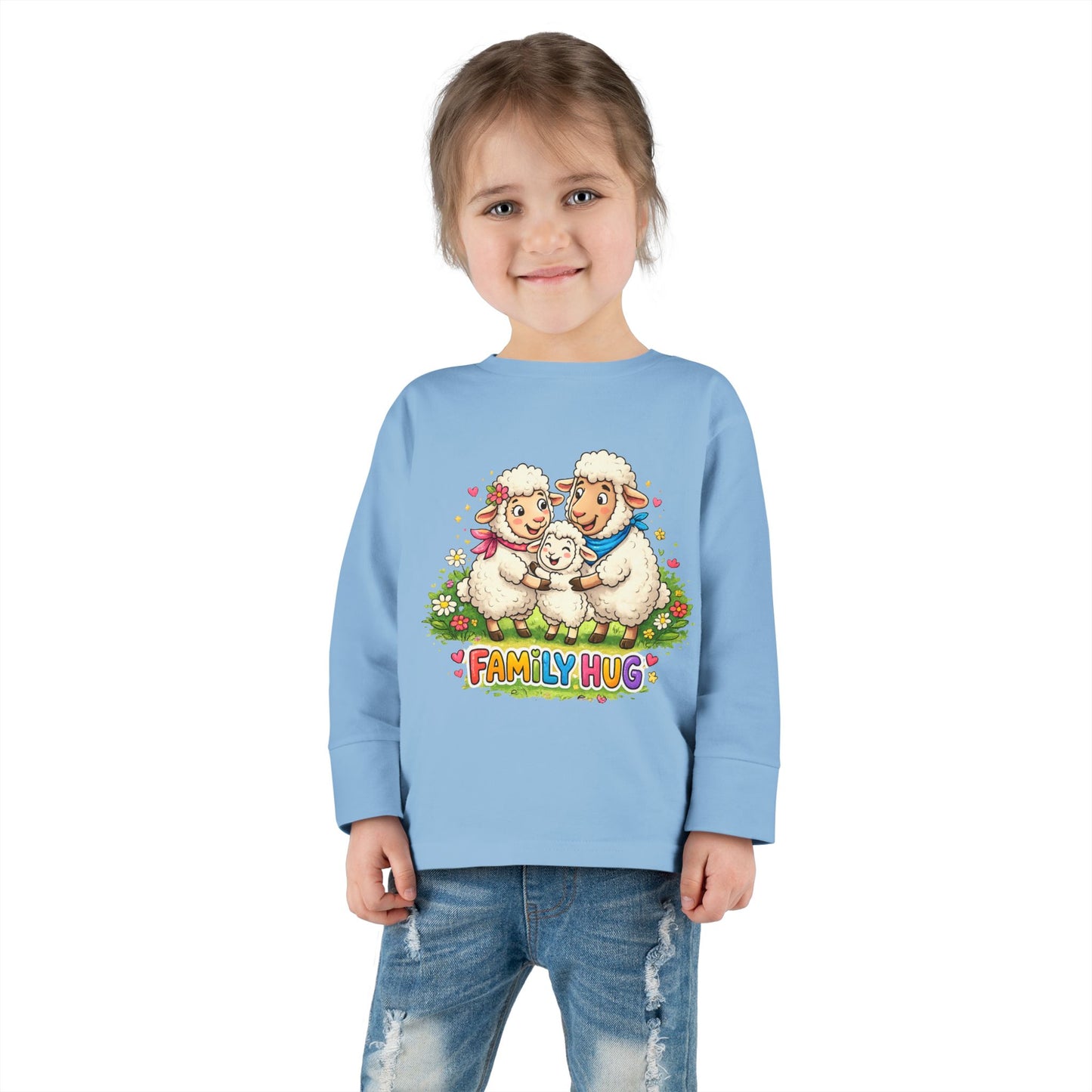Family Hug Lamb Toddler Long Sleeve Tee