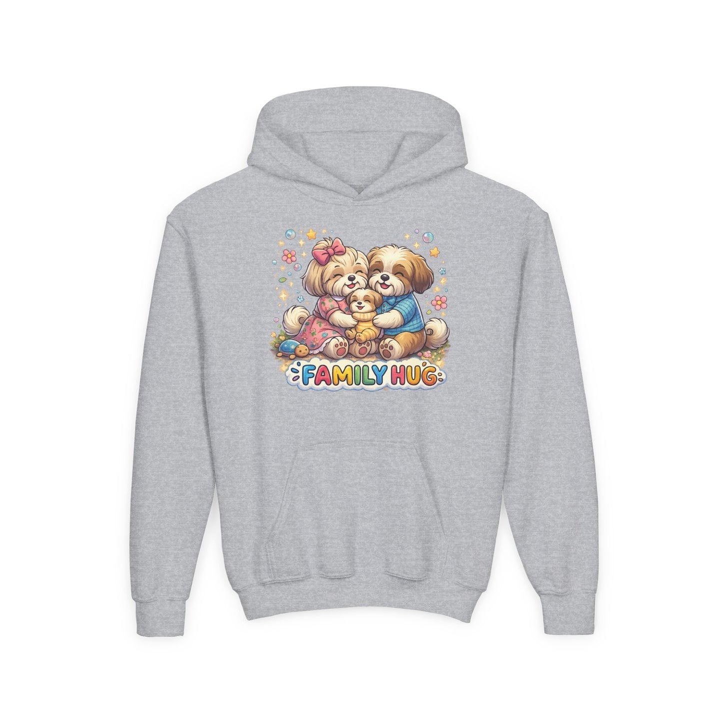 Family Hug Shih Tzu Youth Heavy Blend Hooded Sweatshirt