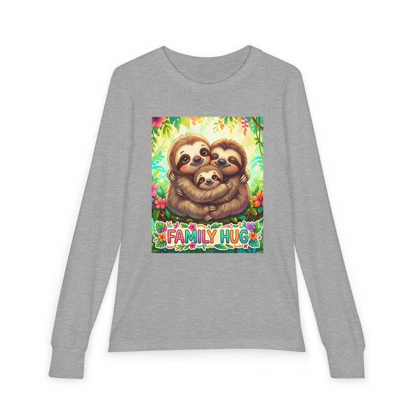 Family Hug Sloth Youth Jersey Long Sleeve Tee