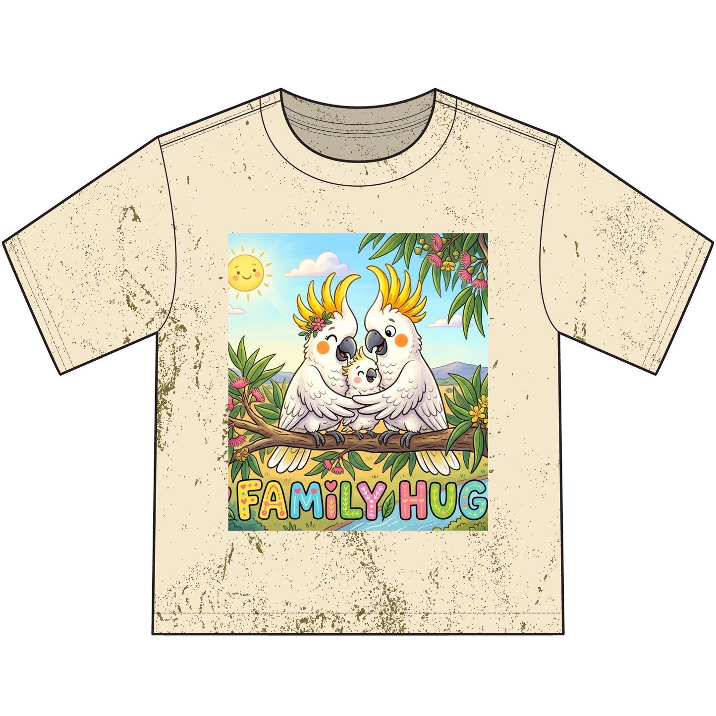Family Hug Cockatoo Heavyweight Color Blast Youth T-Shirt