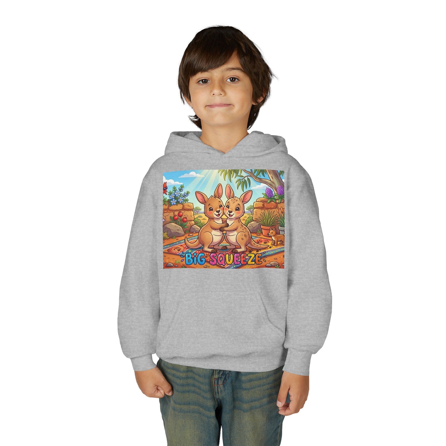 Big Squeeze Kangaroo Youth Heavy Blend Hooded Sweatshirt