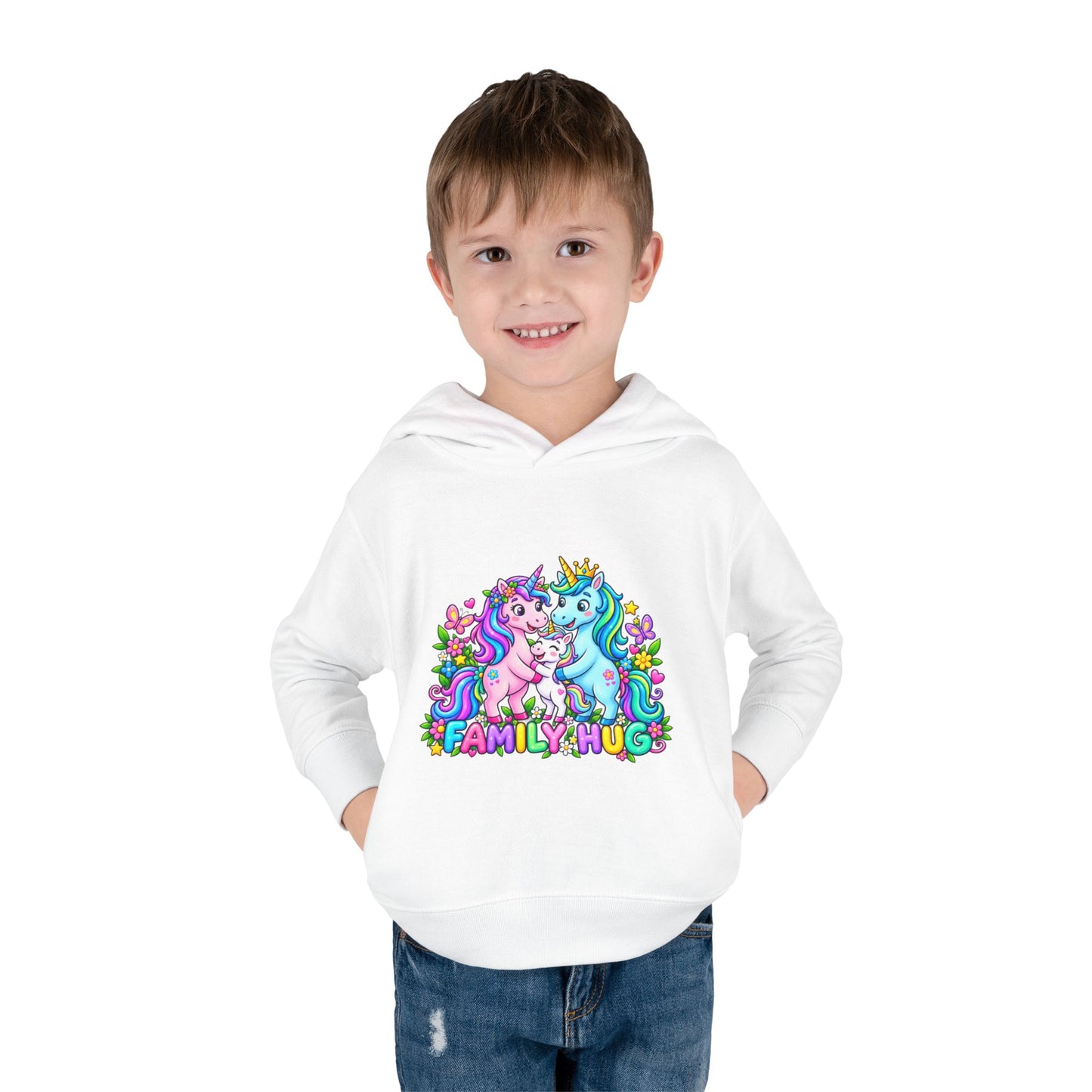Family Hug Unicorn Toddler Pullover Fleece Hoodie