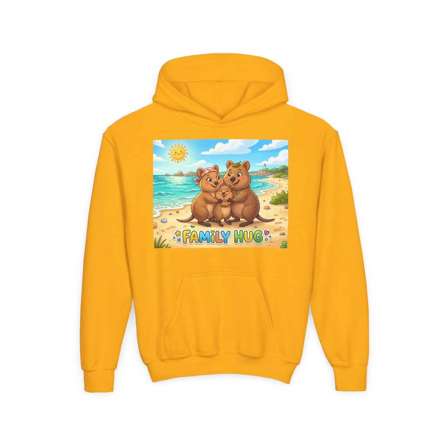 Family Hug Quokka Youth Heavy Blend Hooded Sweatshirt