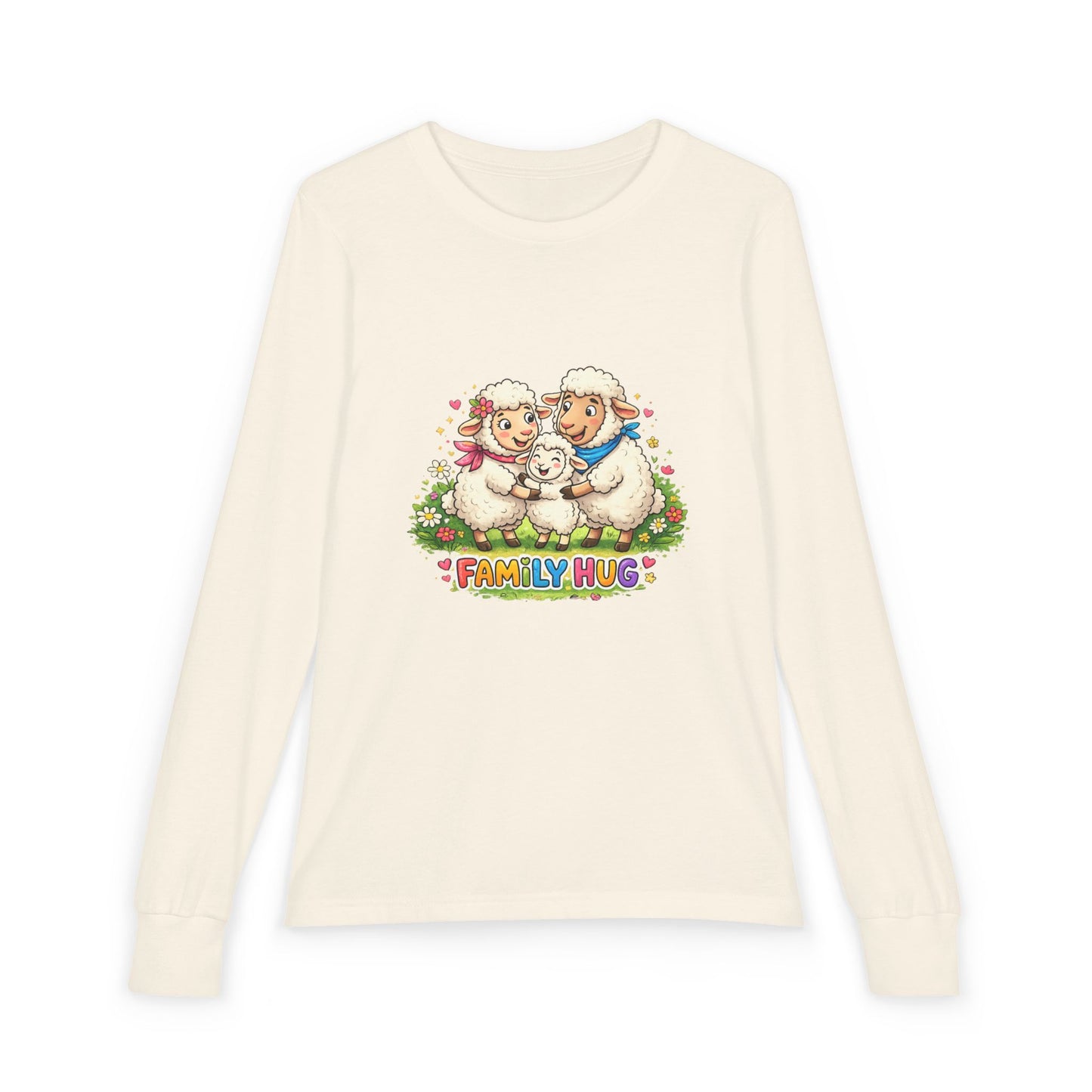 Family Hug Lamb Youth Jersey Long Sleeve Tee