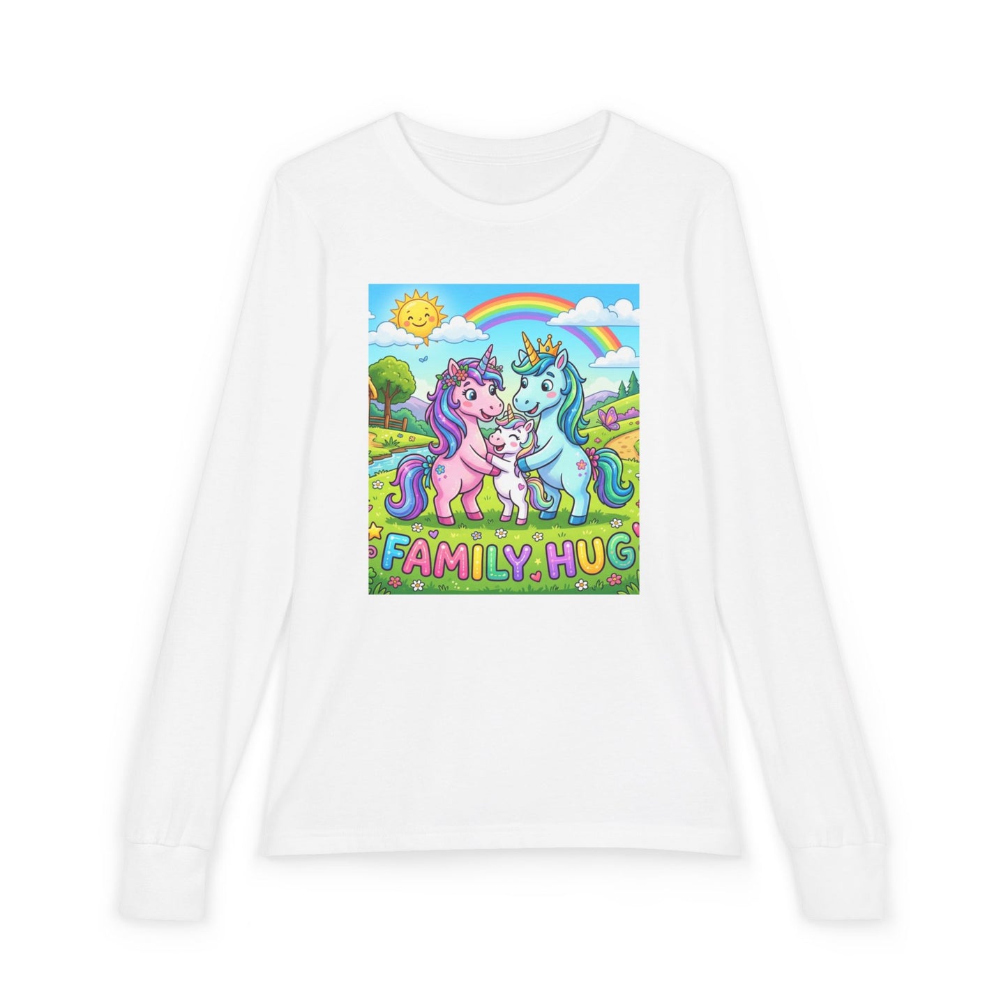 Family Hug Unicorn Youth Jersey Long Sleeve Tee
