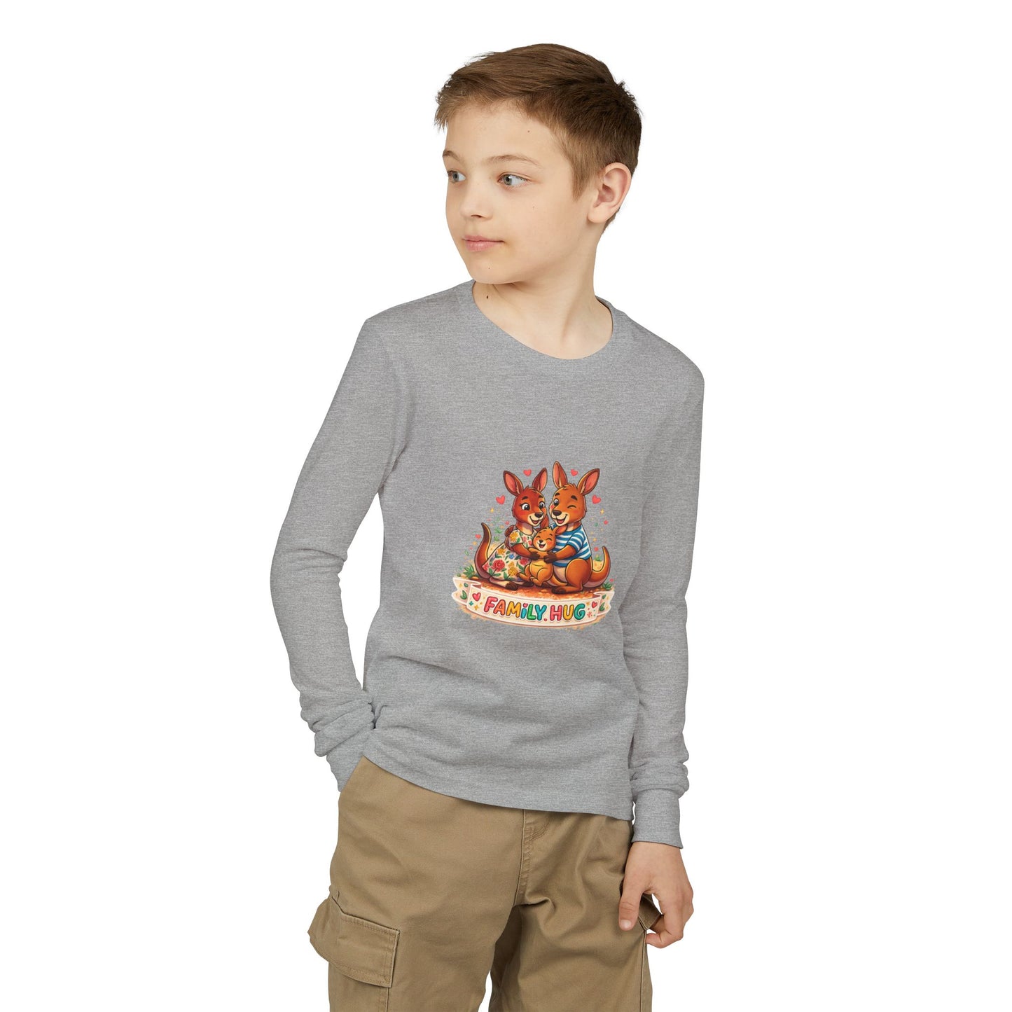 Family Hug Kangaroo Youth Jersey Long Sleeve Tee
