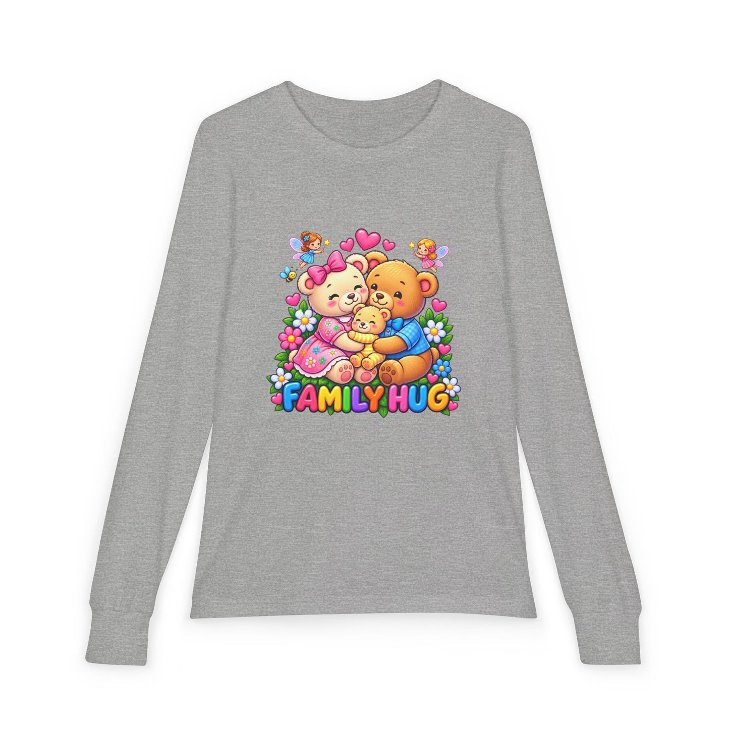 Family Hug Teddy Youth Jersey Long Sleeve Tee