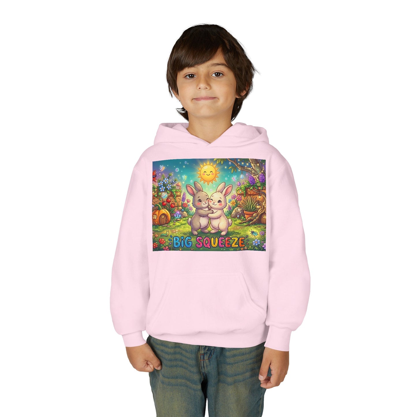 Big Squeeze Bunny Youth Heavy Blend Hooded Sweatshirt