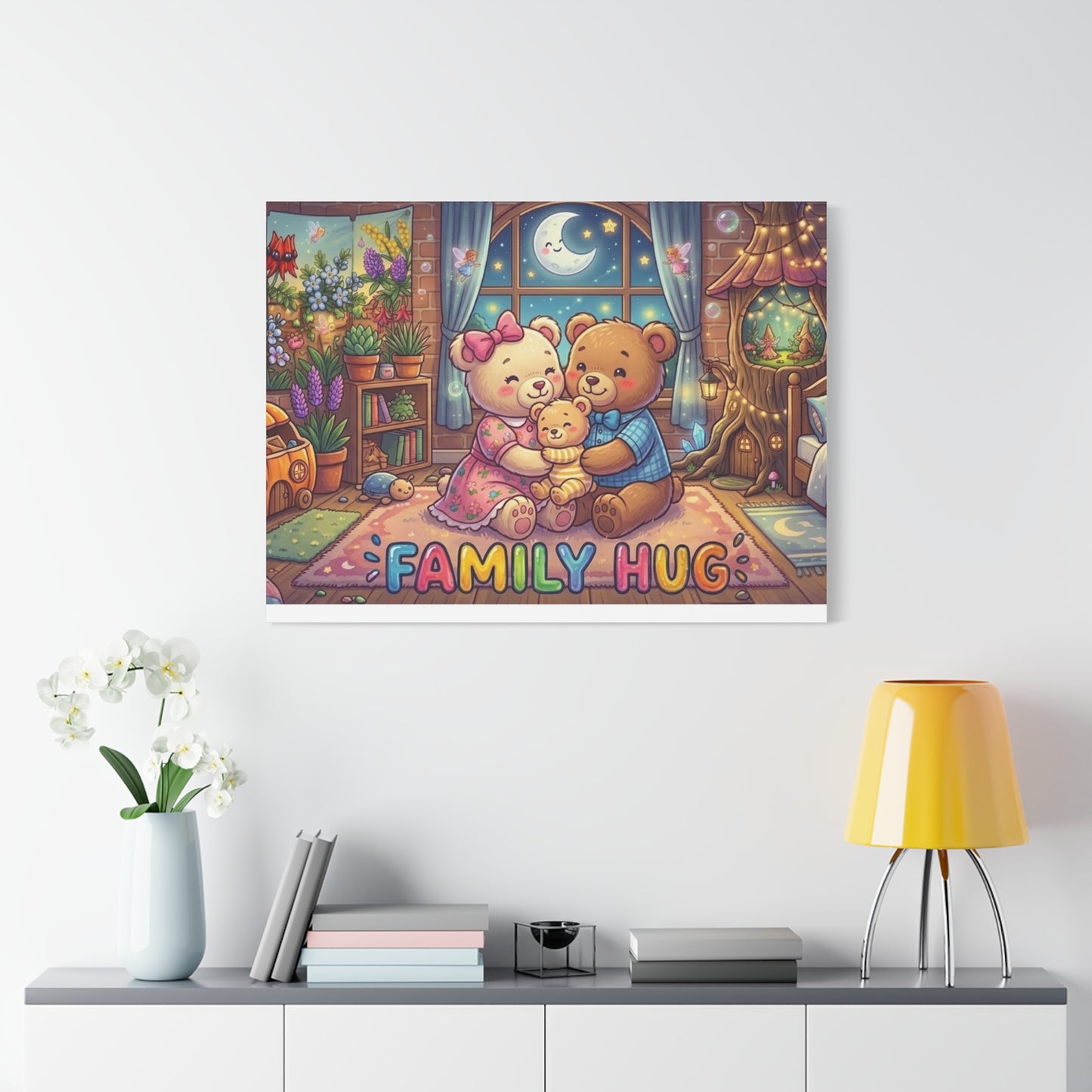 Family Hug Teddy Classic Canvas