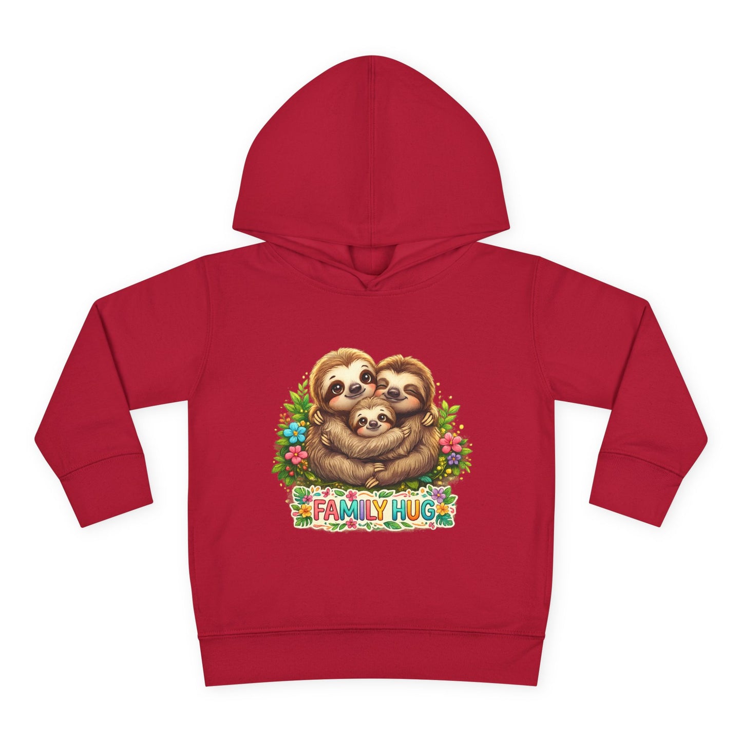 Family Hug Sloth Toddler Pullover Fleece Hoodie
