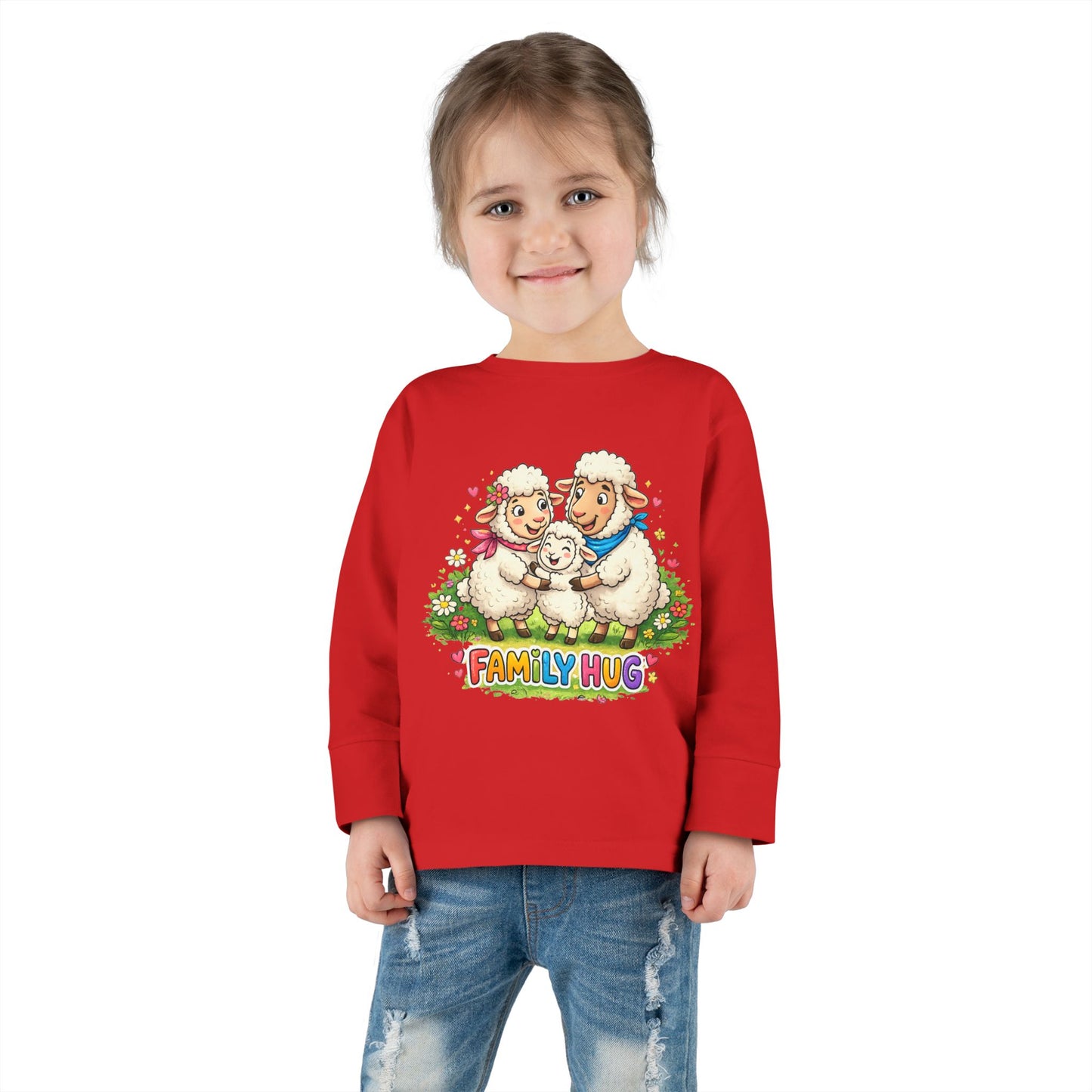Family Hug Lamb Toddler Long Sleeve Tee