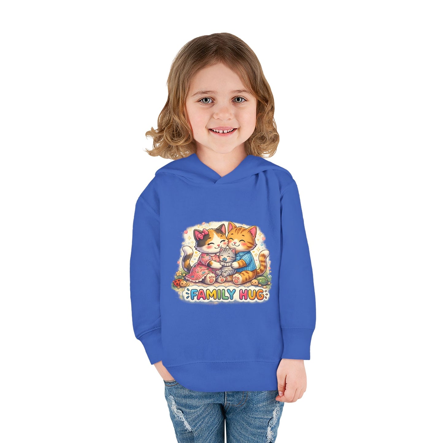 Family Hug Kitten Toddler Pullover Fleece Hoodie