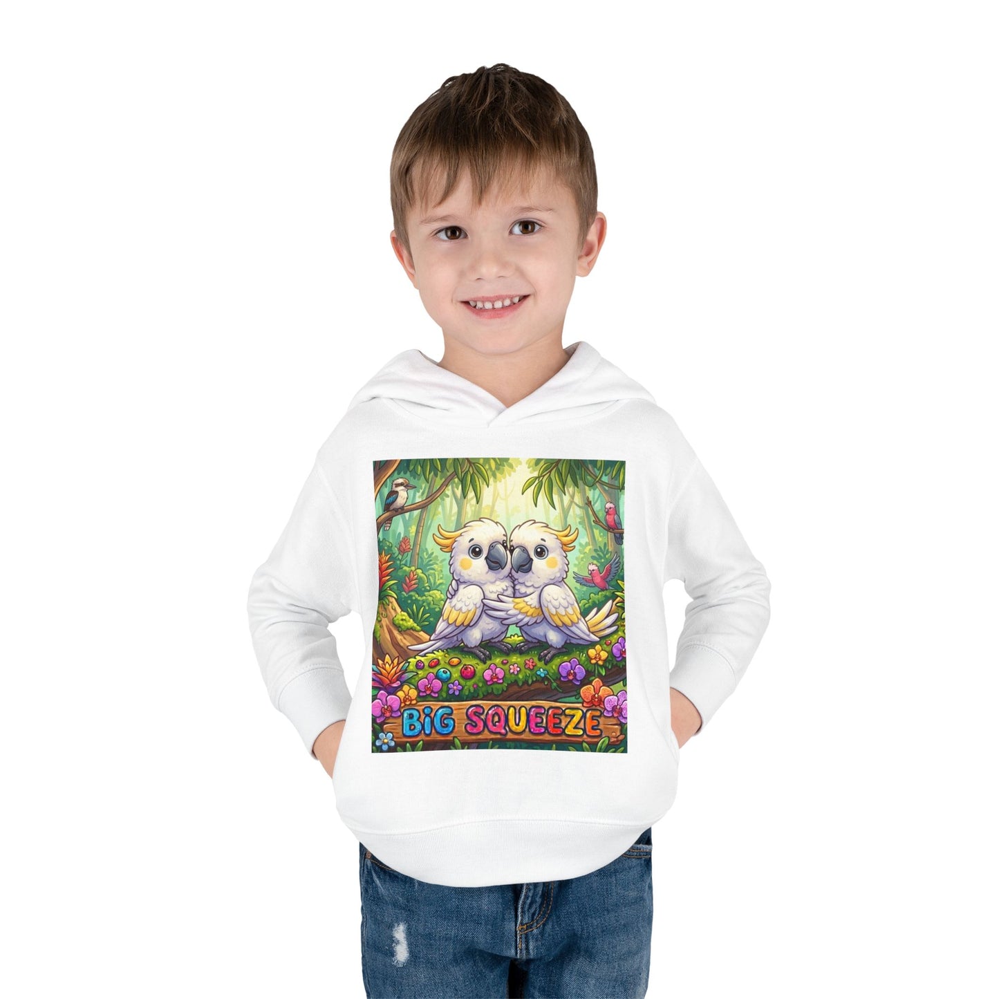 Big Squeeze Cockatoo Toddler Pullover Fleece Hoodie
