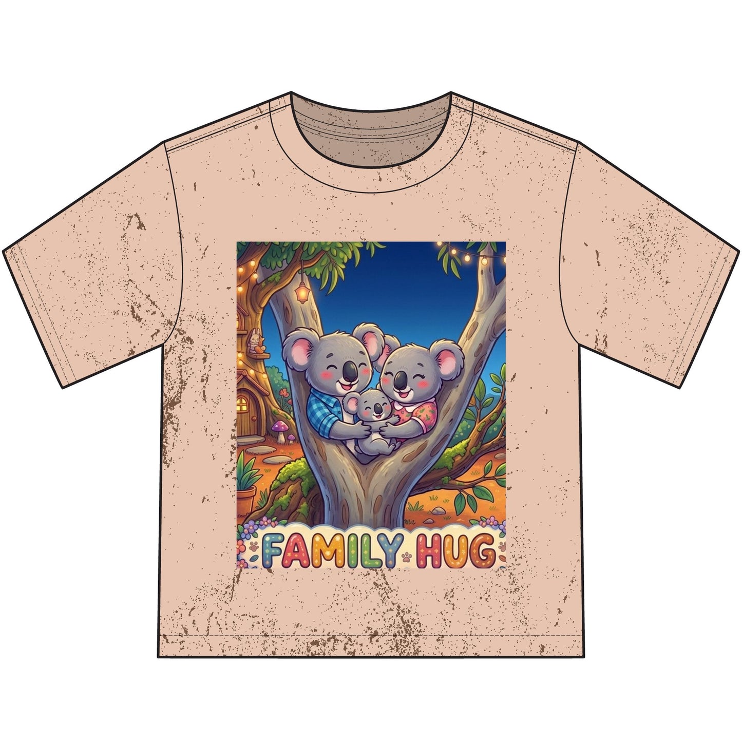 Family Hug Koala Heavyweight Color Blast Youth T-Shirt