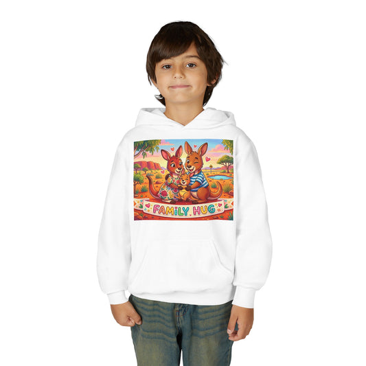 Family Hug Kangaroo Youth Heavy Blend Hooded Sweatshirt