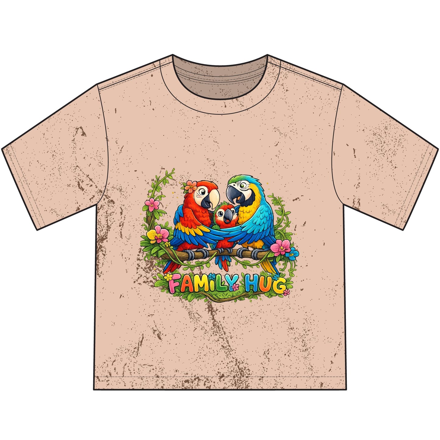 Family Hug Macaw Heavyweight Color Blast Youth T-Shirt