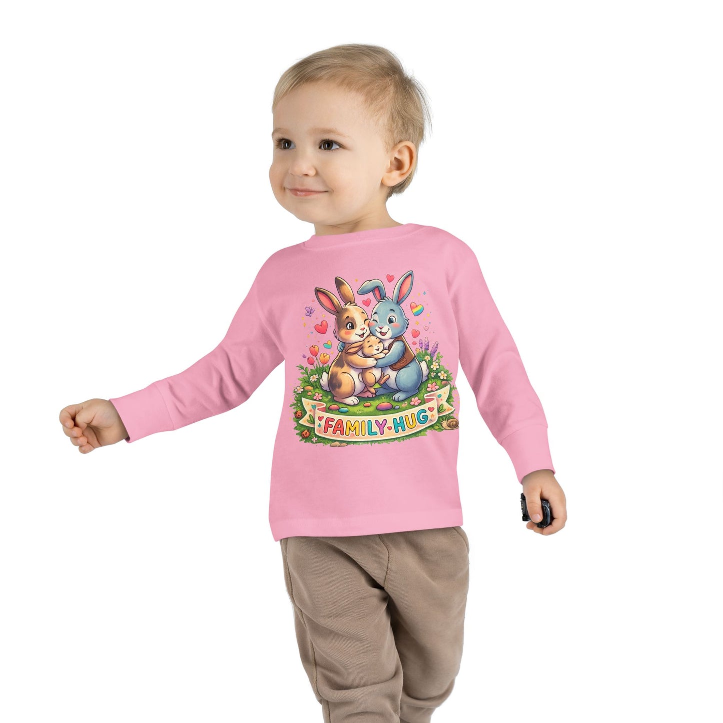Family Hug Bunny Toddler Long Sleeve Tee