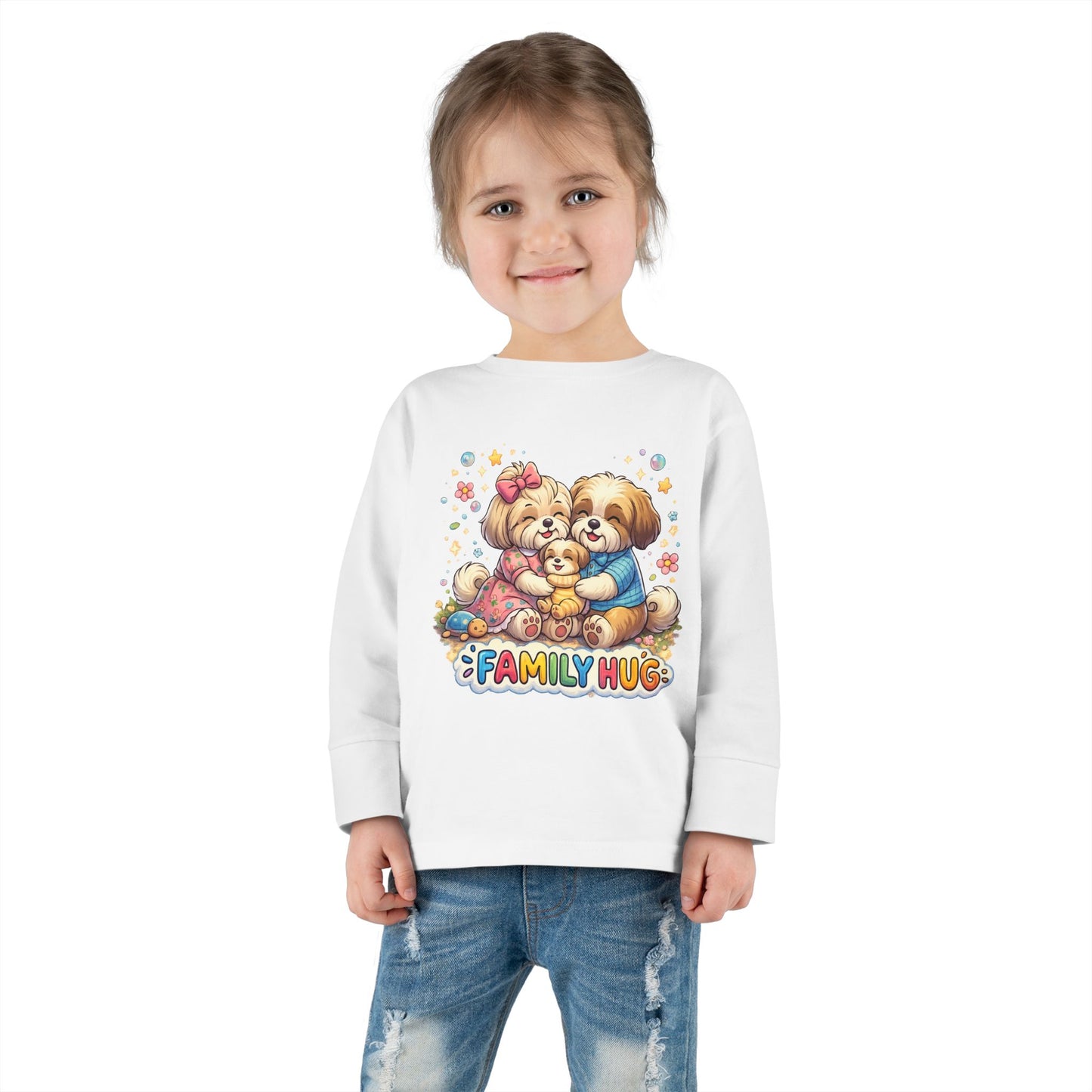 Family Hug Shih Tzu Toddler Long Sleeve Tee