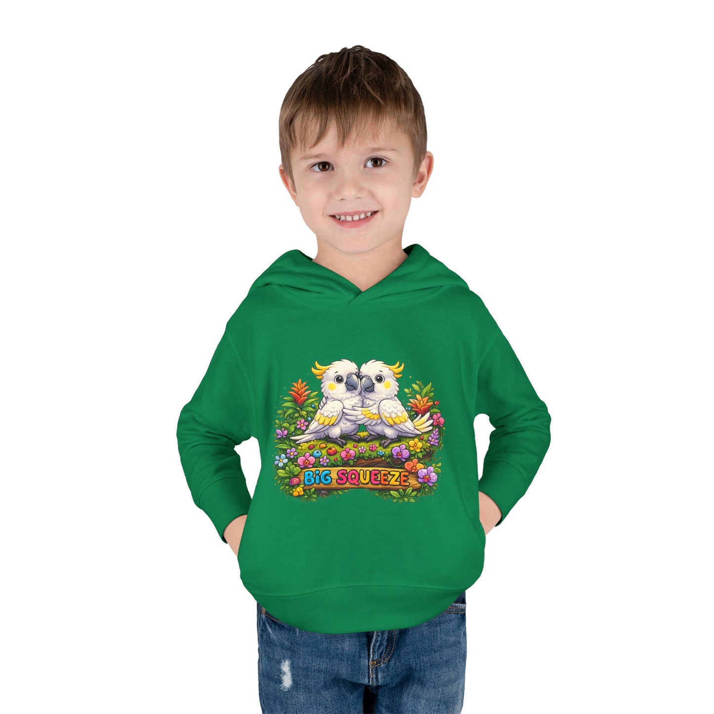 Big Squeeze Cockatoo Toddler Pullover Fleece Hoodie
