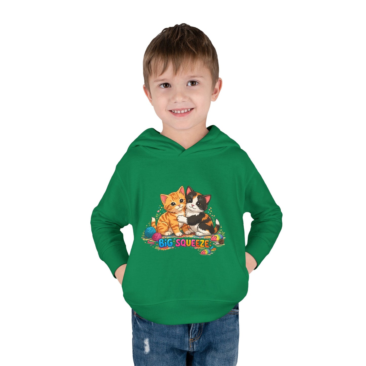 Big Squeeze Kitten Toddler Pullover Fleece Hoodie