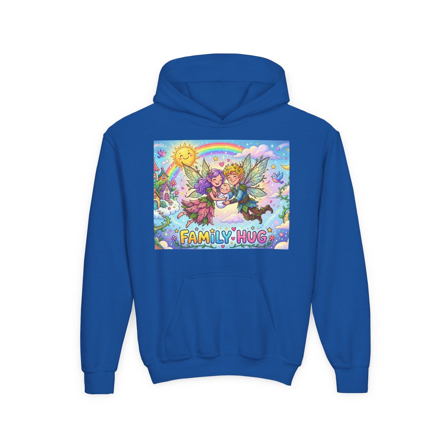 Family Hug Fairy Youth Heavy Blend Hooded Sweatshirt