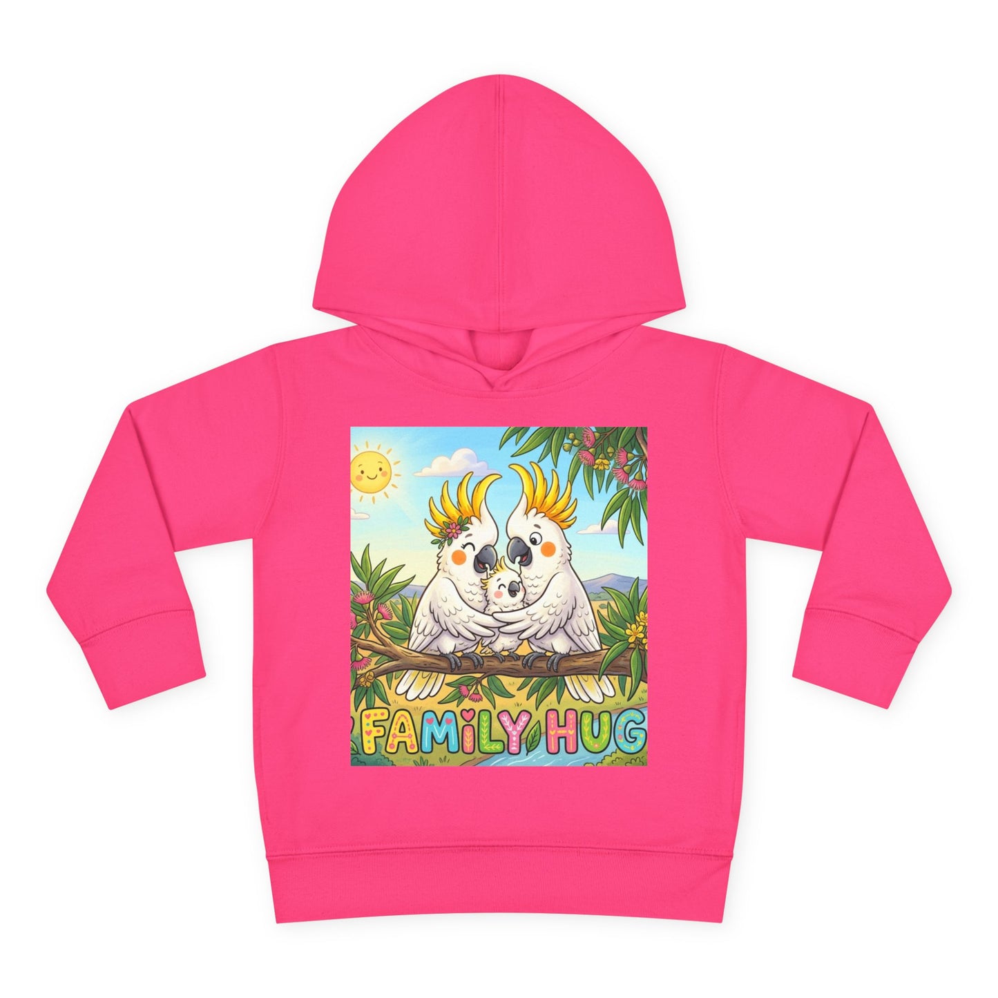 Family Hug Cockatoo Toddler Pullover Fleece Hoodie