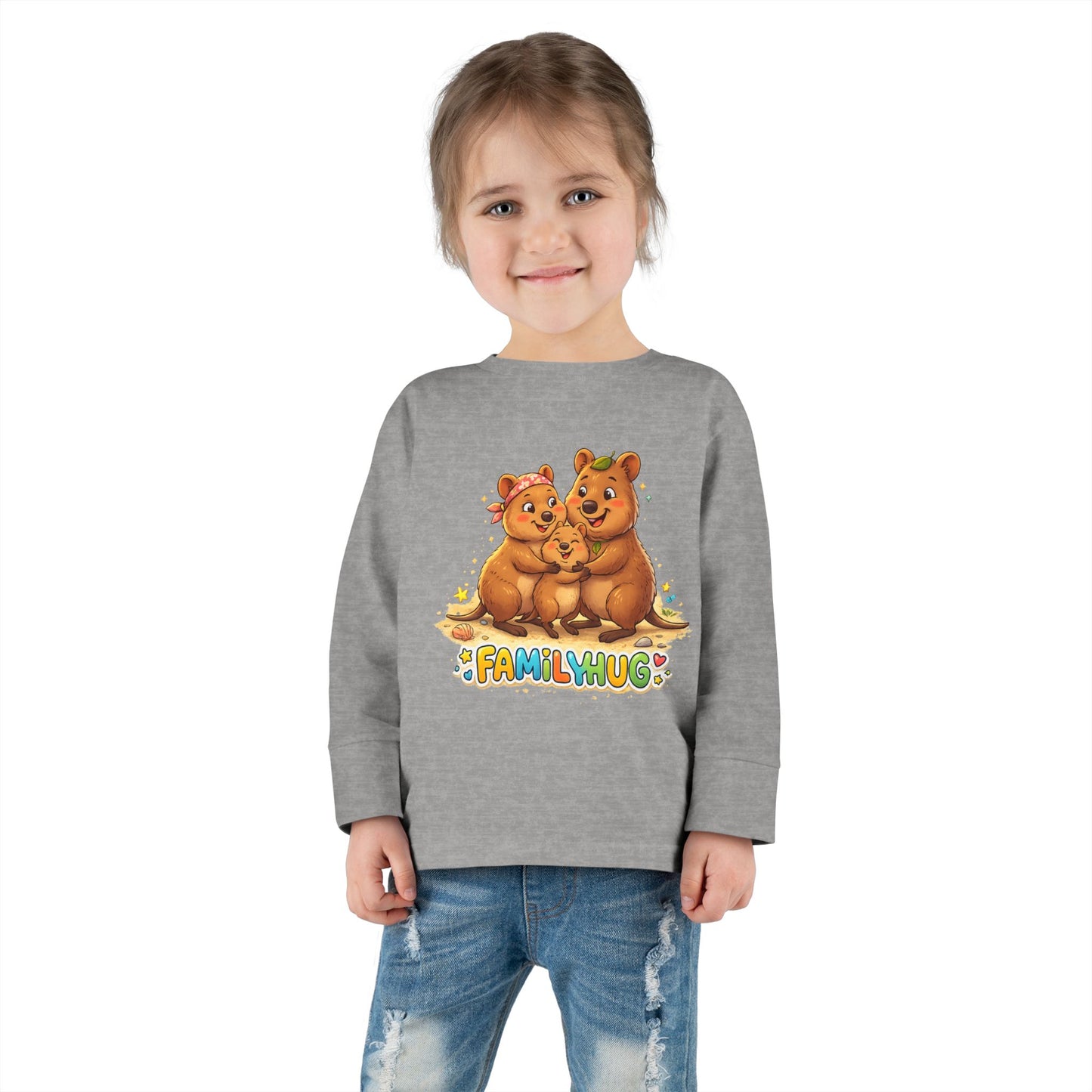 Family Hug Quokka Toddler Long Sleeve Tee