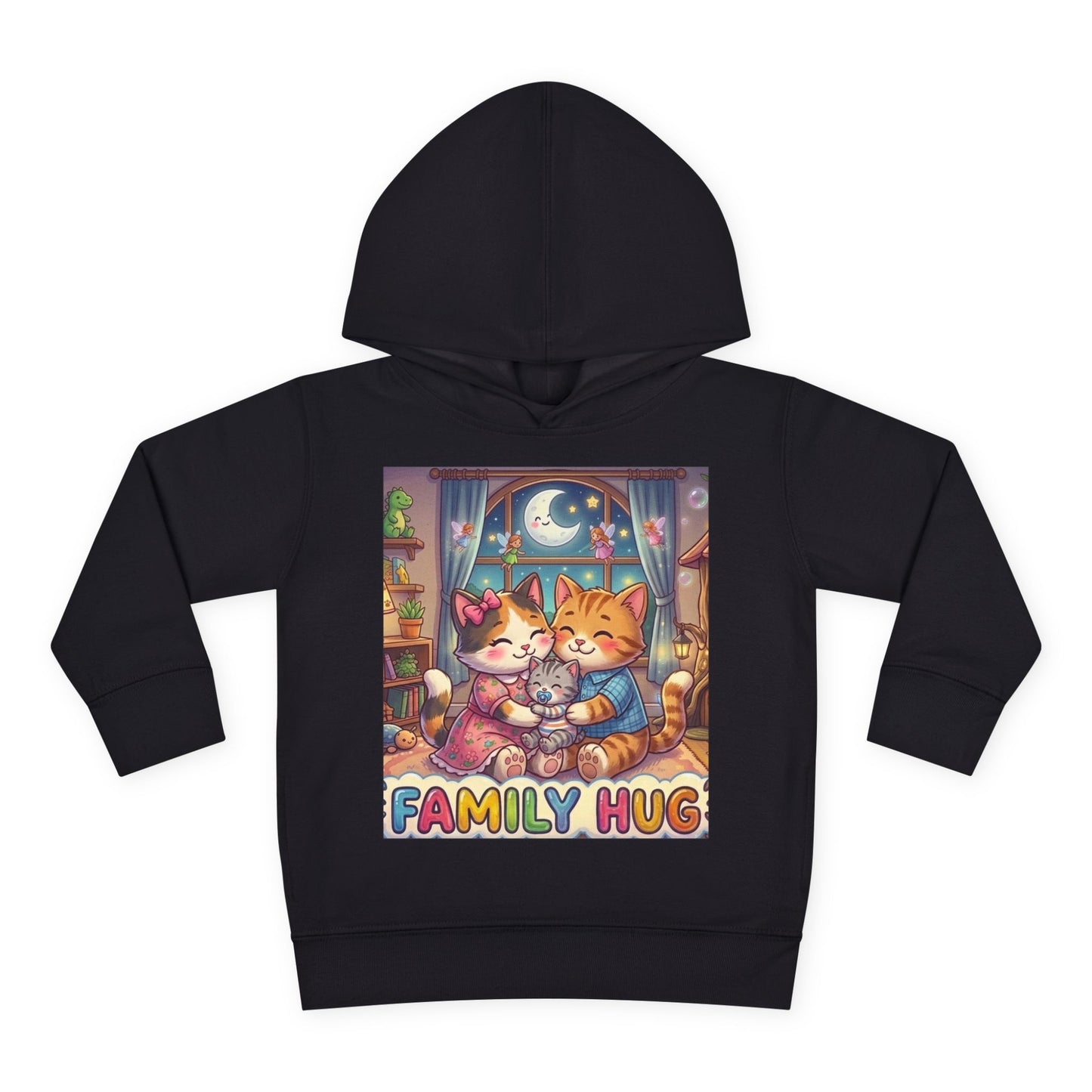Family Hug Kitten Toddler Pullover Fleece Hoodie