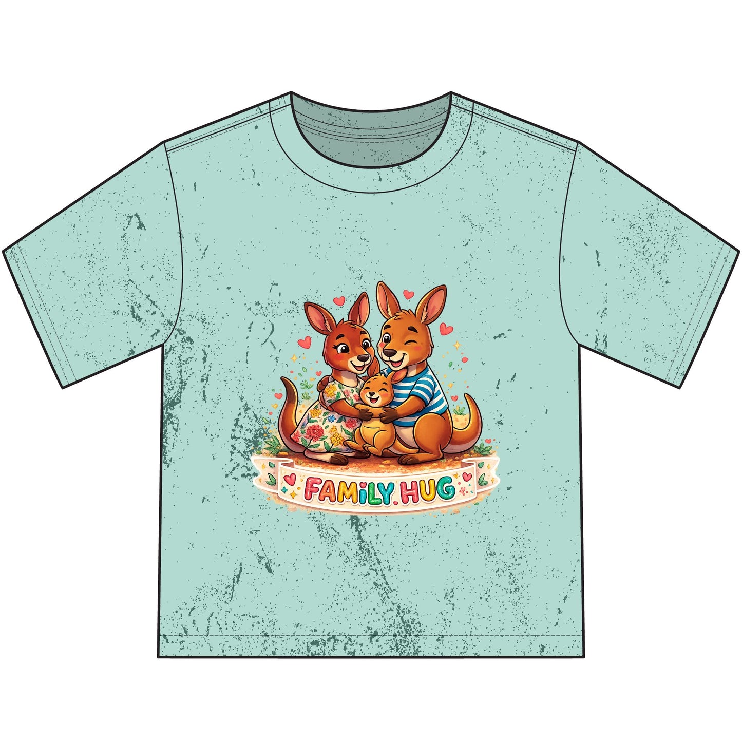 Family Hug Kangaroo Heavyweight Color Blast Youth T-Shirt