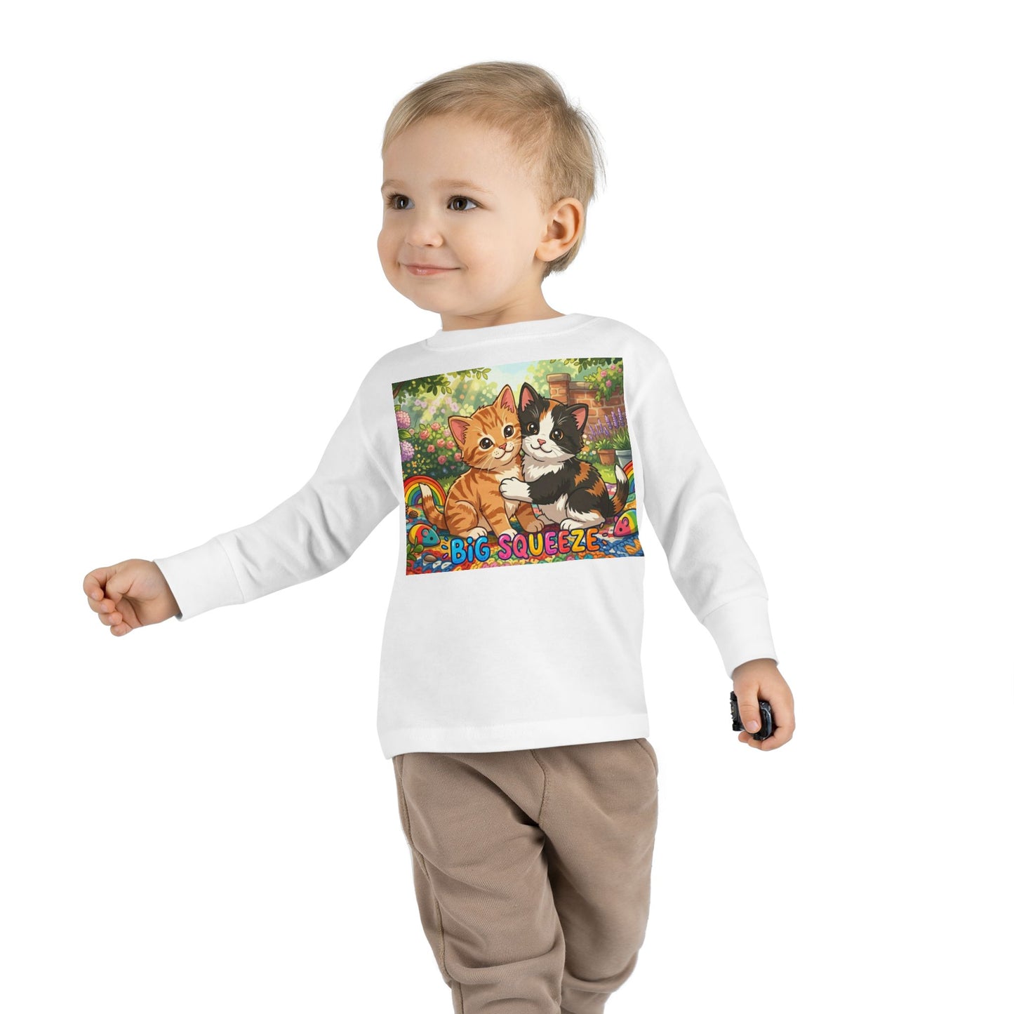 Big Squeeze Kitten Toddler Long Sleeve Tee