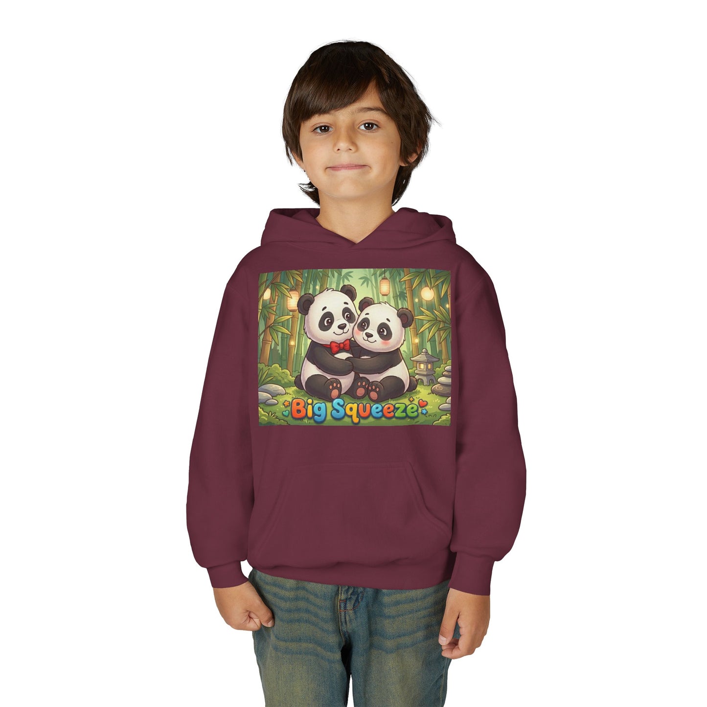 Big Squeeze Panda Youth Heavy Blend Hooded Sweatshirt