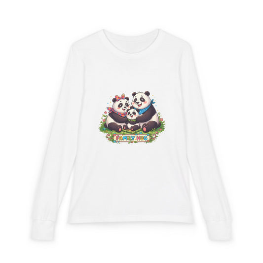 Family Hug Panda Youth Jersey Long Sleeve Tee