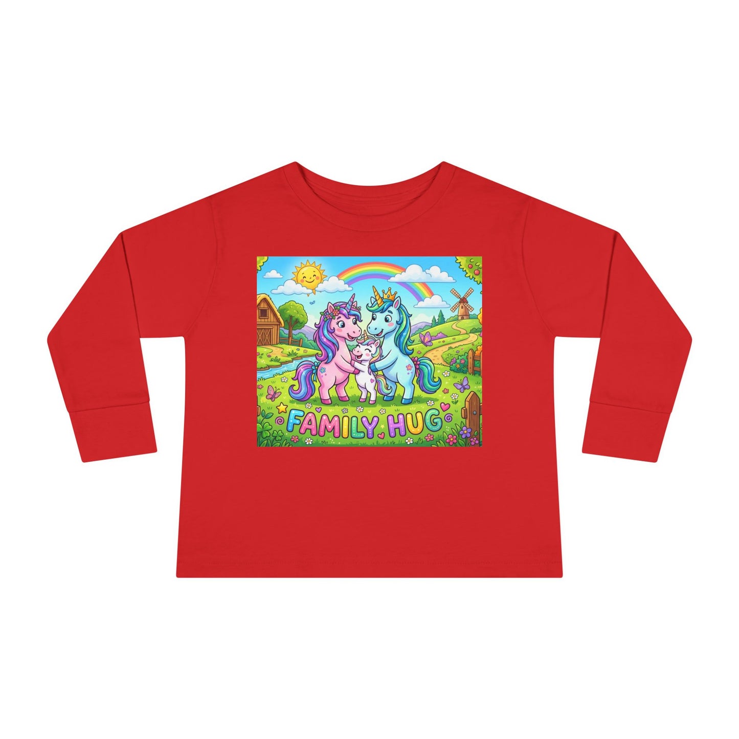 Family Hug Unicorn Toddler Long Sleeve Tee