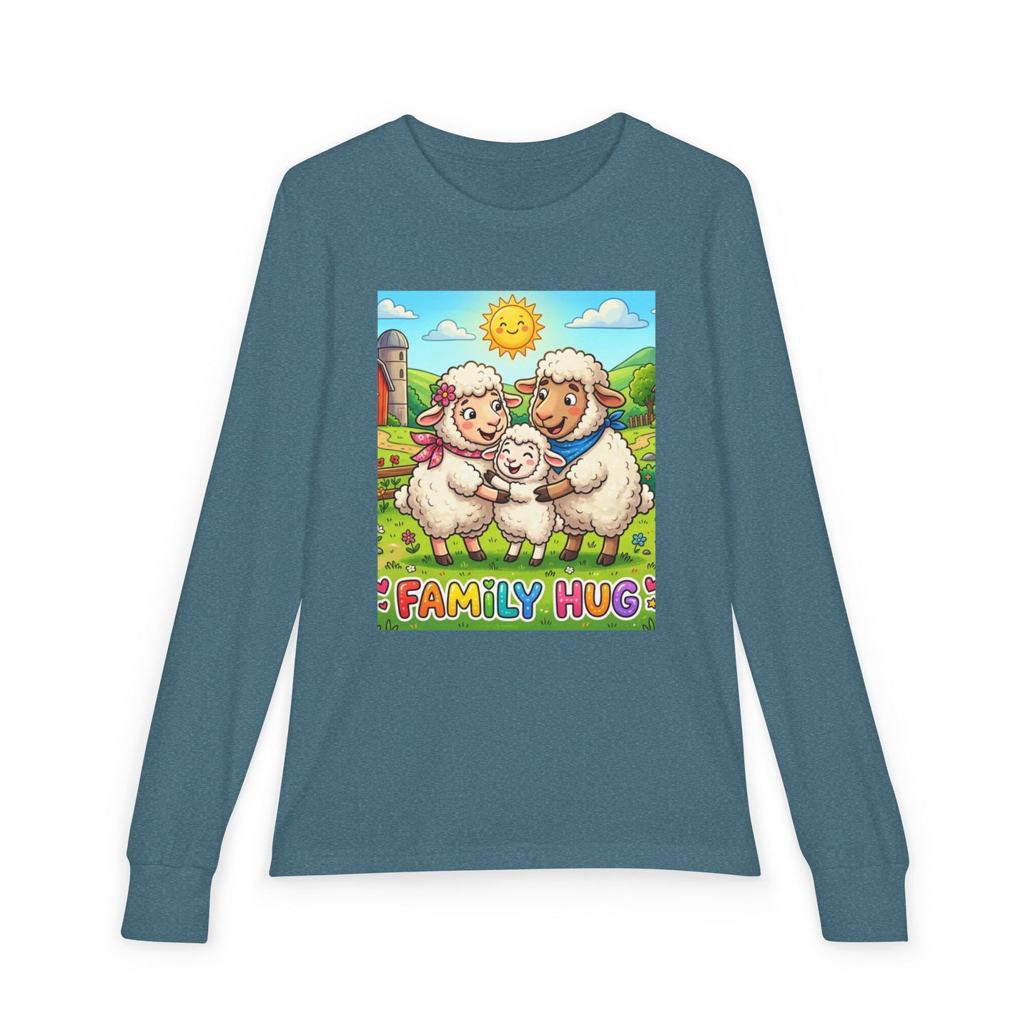 Family Hug Lamb Youth Jersey Long Sleeve Tee