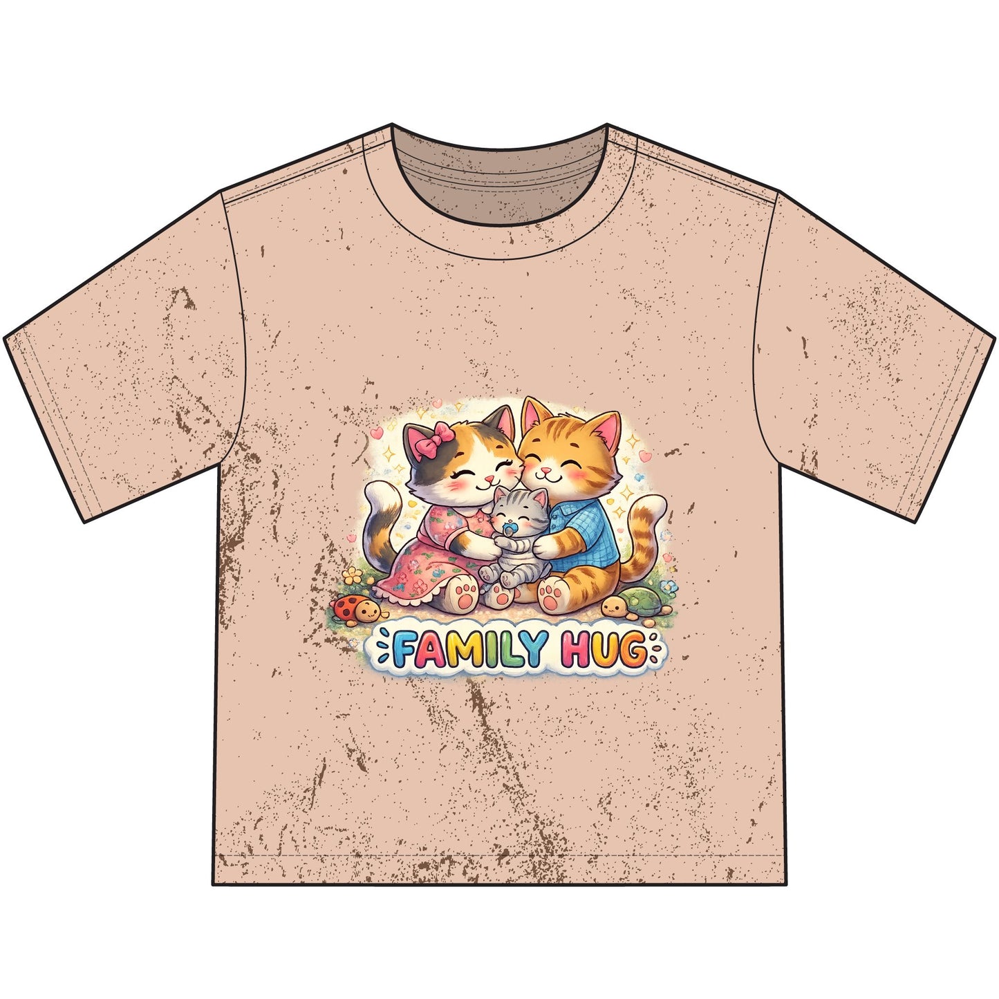 Family Hug Kitten Heavyweight Color Blast Youth T-Shirt