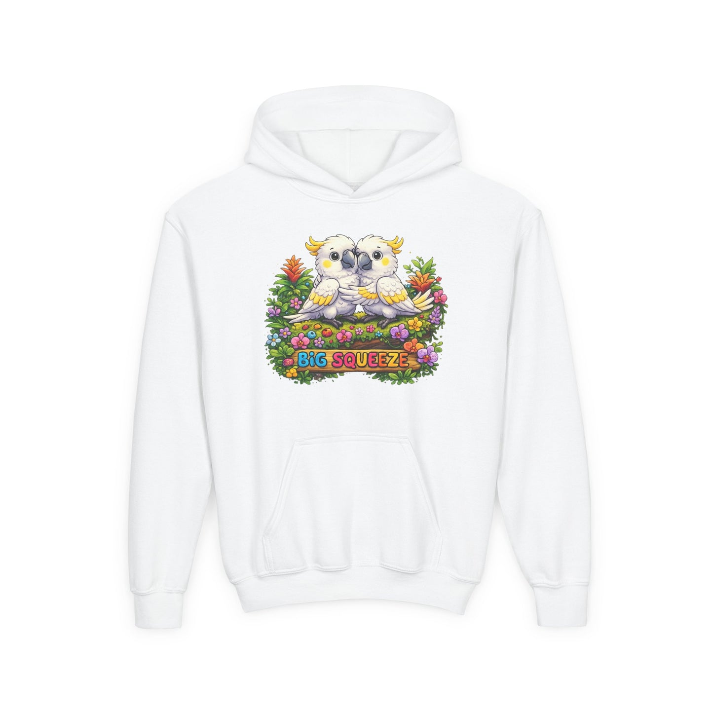Big Squeeze Cockatoo Youth Heavy Blend Hooded Sweatshirt